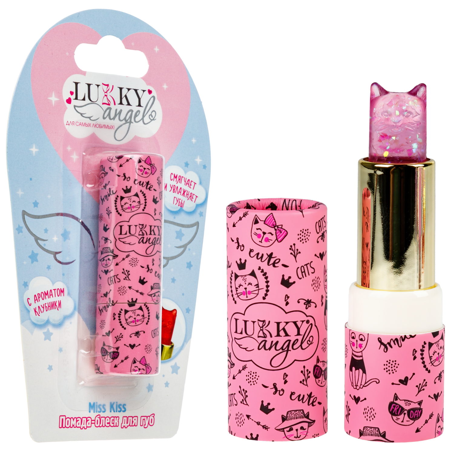 Помада для губ детская Lukky Angel Miss Kiss, сияющая, 3,4 г