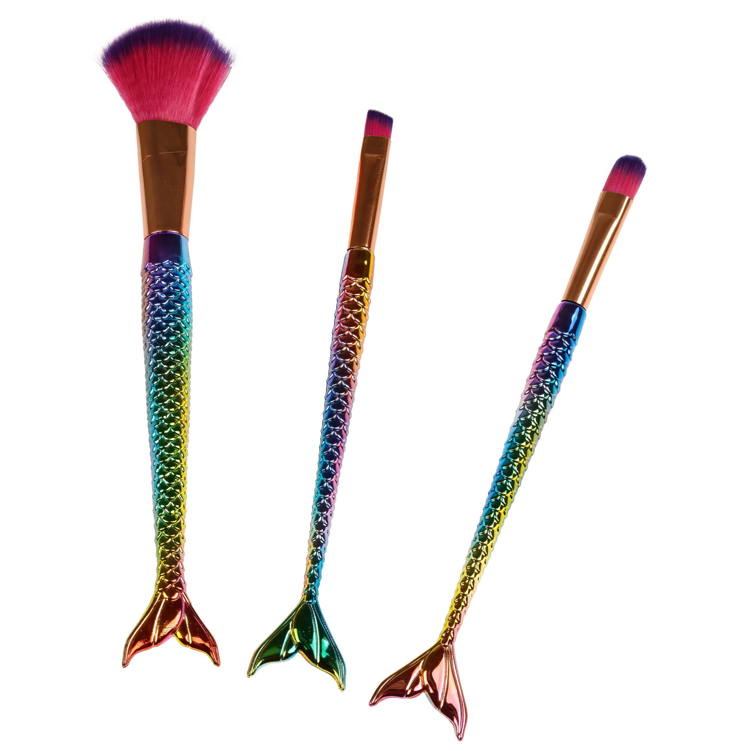 Набор кисточек LUKKY 3 кисти для нанесения макияжа "Русалочка"