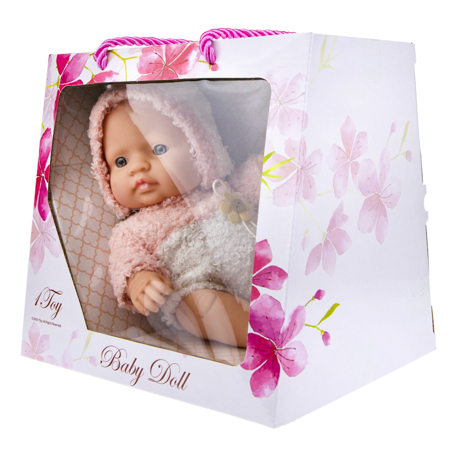 Пупс 1TOY Baby Doll в теплом розовом комбинезоне, 20 см