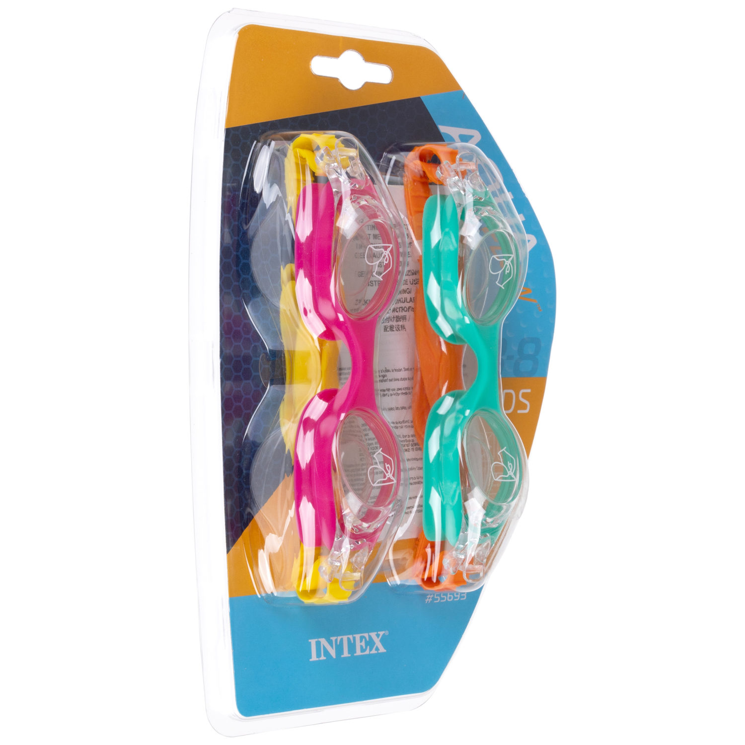 Очки для плавания детские Intex Интекс Про тим, набор, от 8 лет