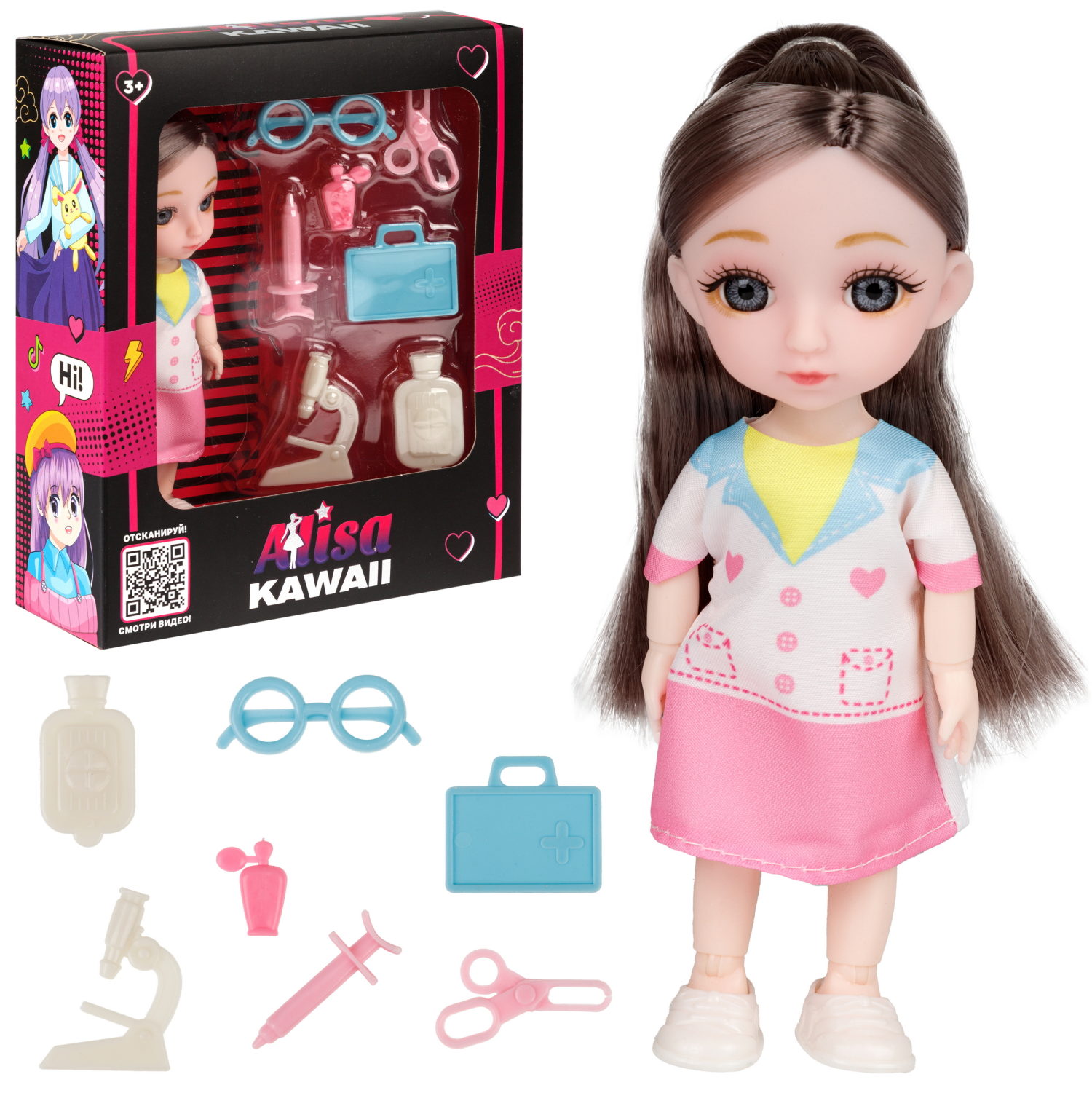 Alisa Kawaii mini набор "Доктор", кукла 15,2 см