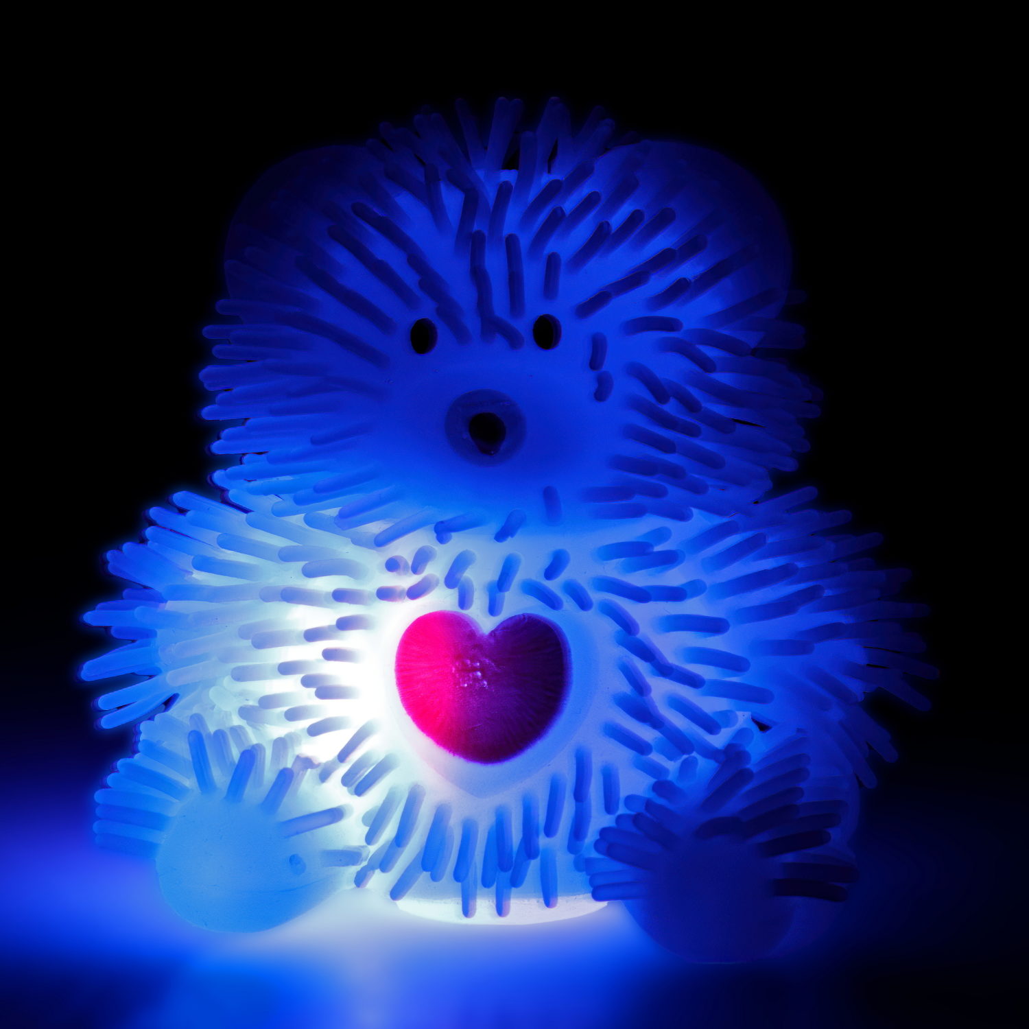 Игрушка-антистресс для рук 1toy Йо-Ёжики, синий "Медвежонок" 8 см, со светом