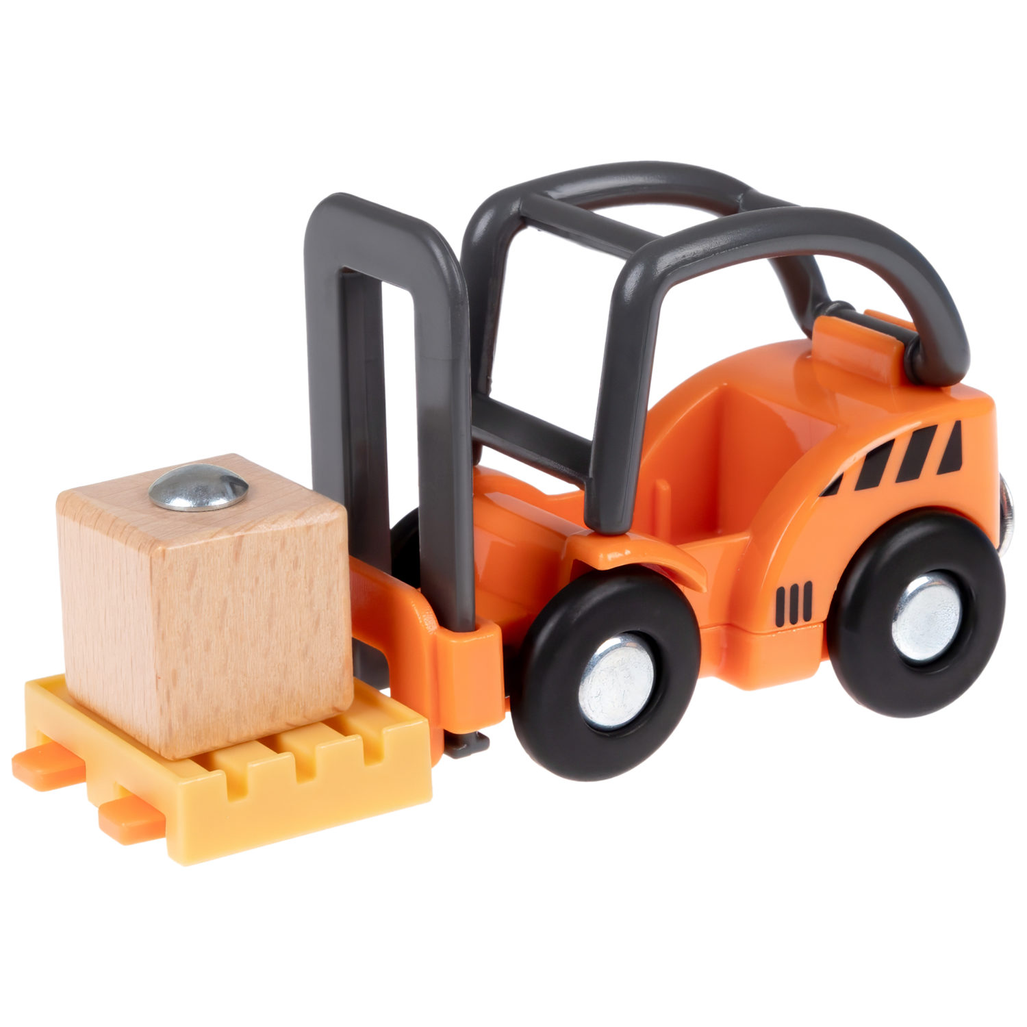 Деревянная железная дорога 1TOY GOODOK в коробке-трансформере, 56 элементов