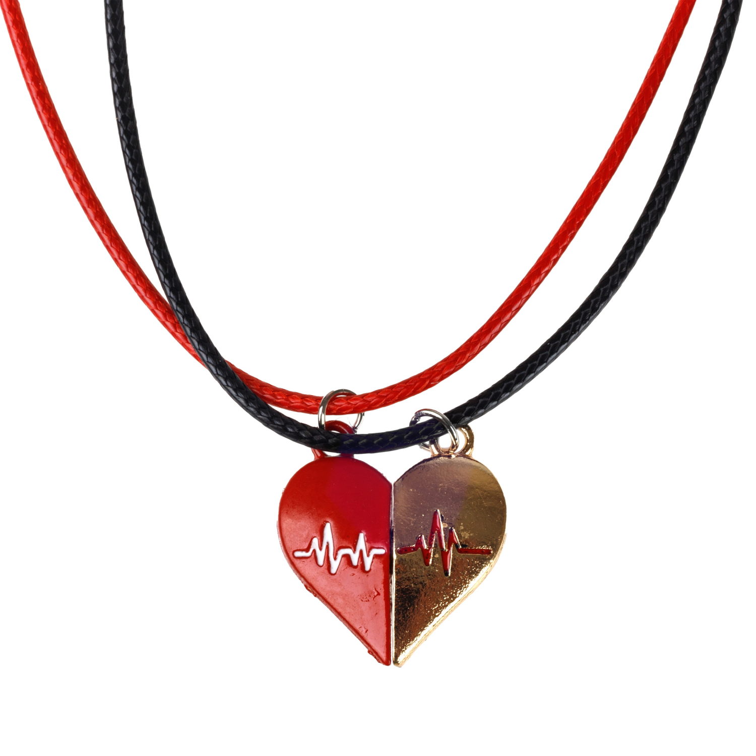 Набор из парных цепей-шнурков Lukky Fashion Сердце пополам на магните