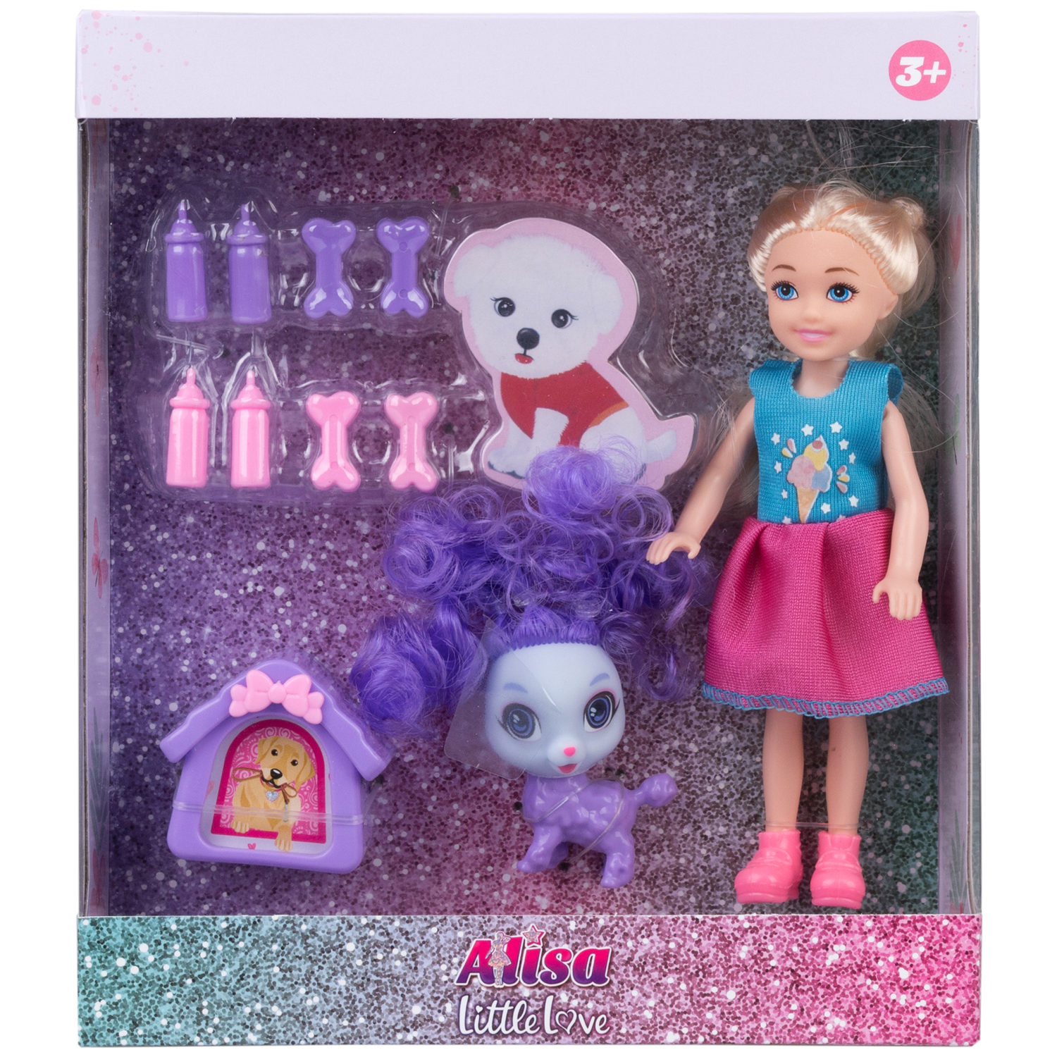 Кукла Alisa Little Love 15,2 см, блондинка, с питомцем и аксессуарами