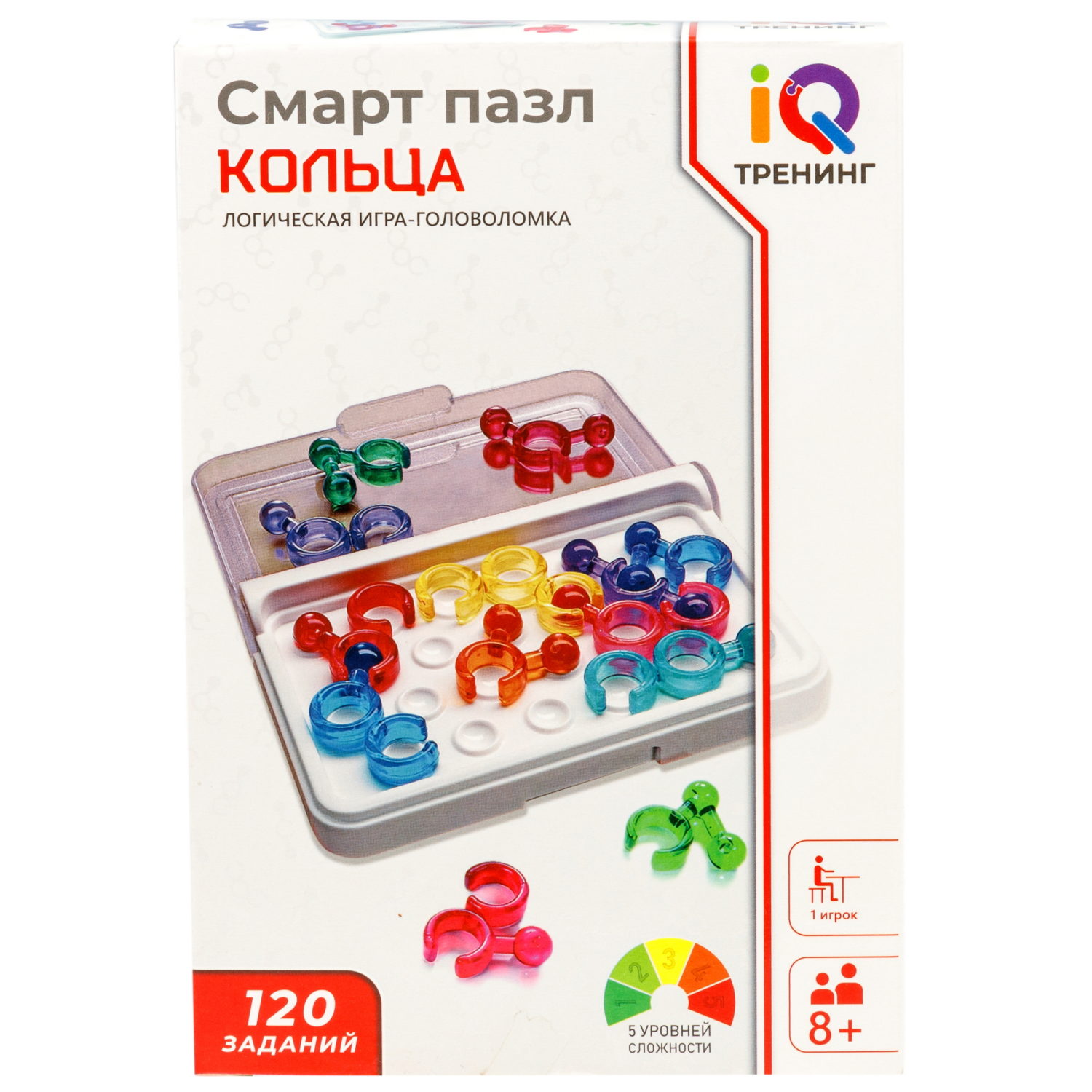 Настольная логическая игра 1TOY IQ ТРЕНИНГ «Смарт пазл Кольца»