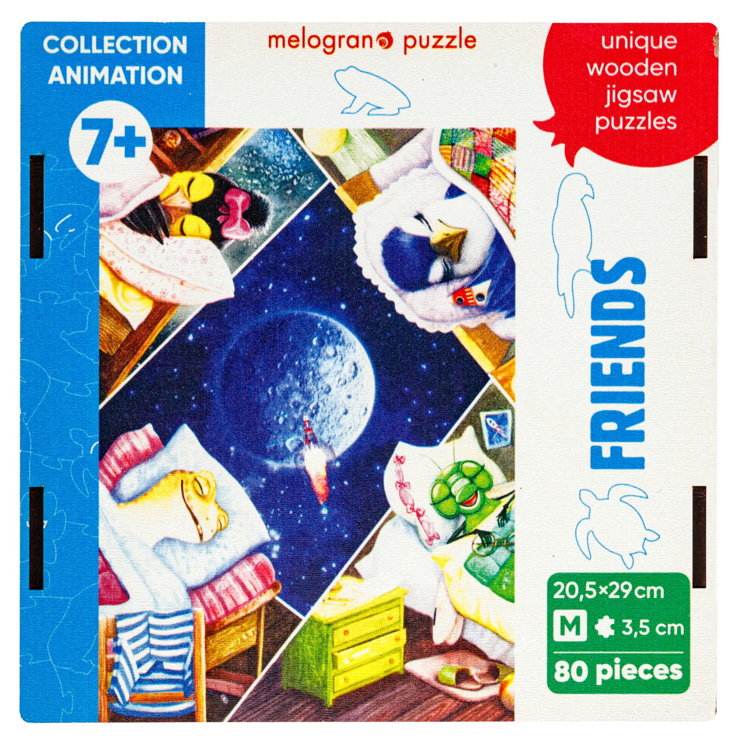 Деревянные пазлы Collection Animation  Друзья, 80 деталей