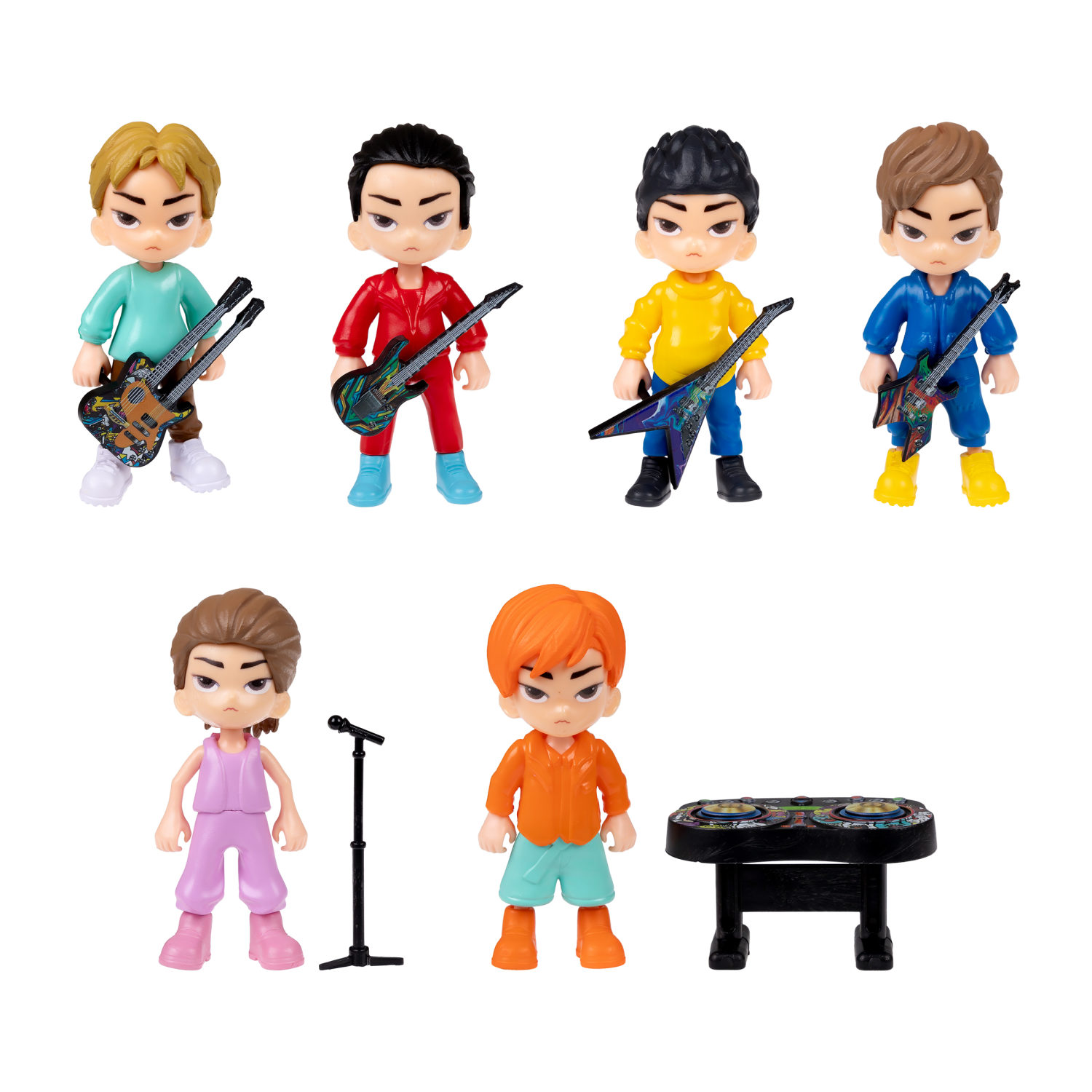 Кукла для девочки 1TOY K-POP Boys band с музыкальными инструментами, маленькая фигурка аниме 