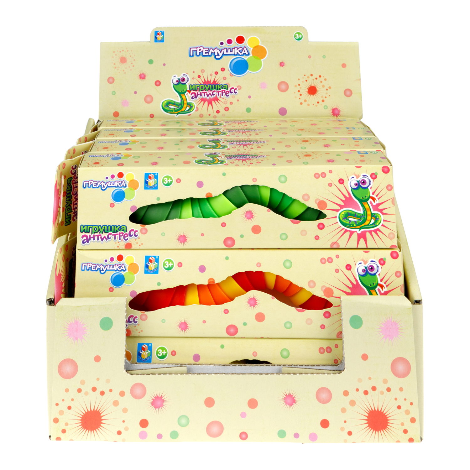 Змейка 1TOY Гремушка , 3 цвета в ассортименте