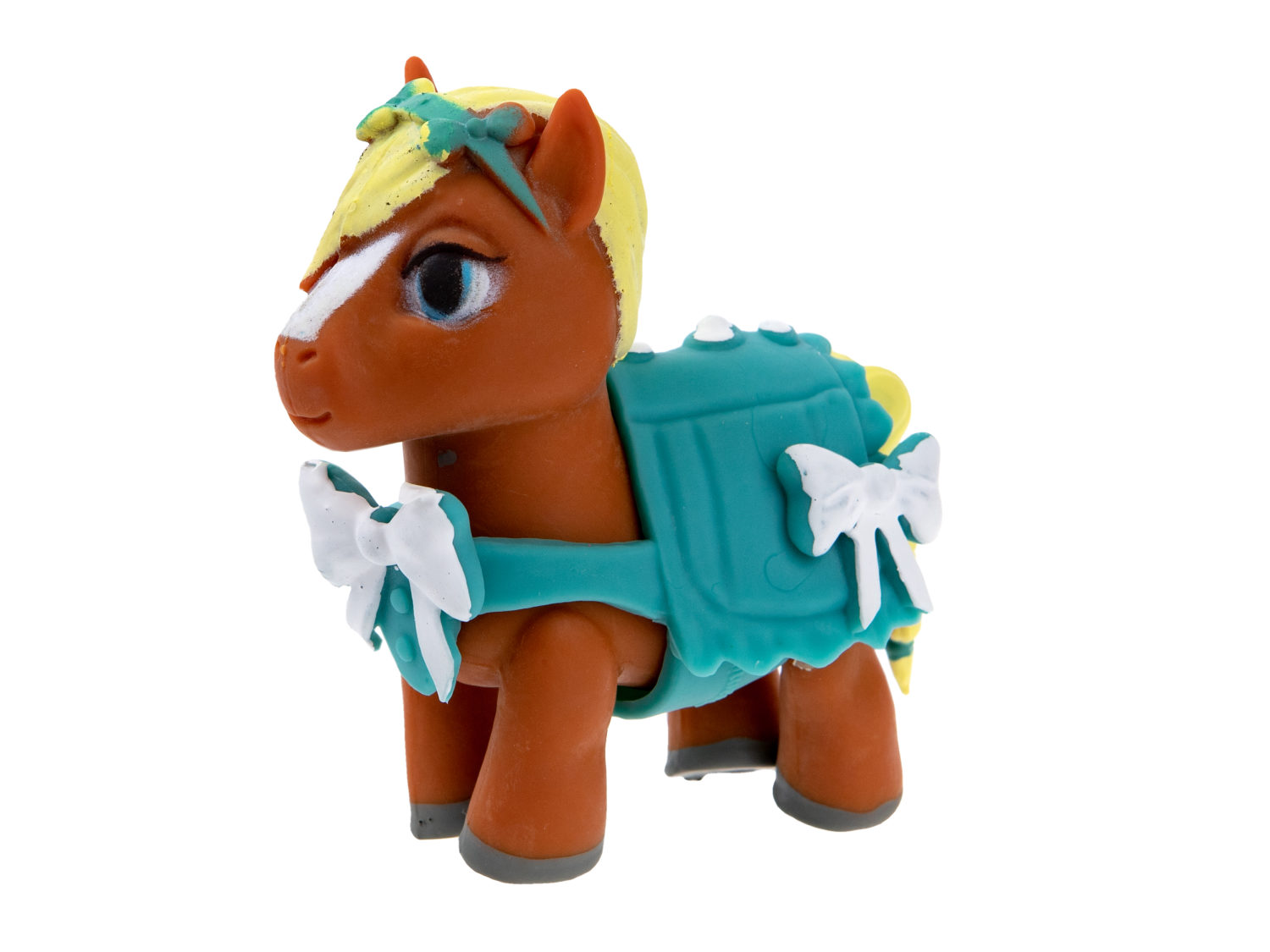 1TOY Пони на фасоне, пони тянущиеся в костюмчиках, 10см, 12 видов, пакет с окном, 12 шт в д/б