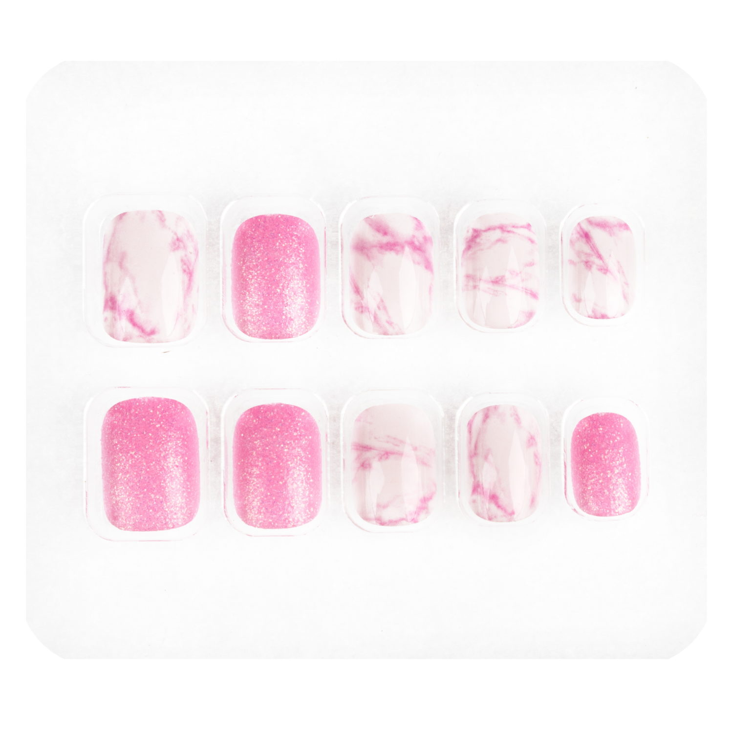 Накладные ногти на клеевой основе Lukky Нэйл-Арт Pink Marble, 10-16 лет