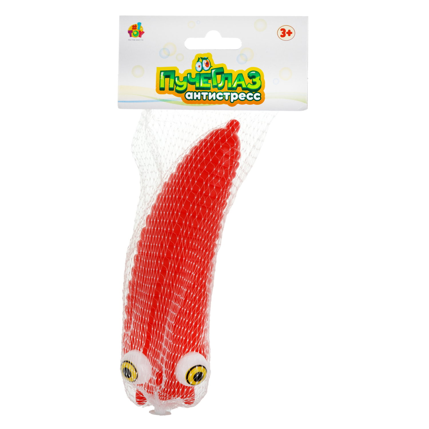 1toy Пучеглаз-антистресс "Слизень" 4,6х4х15 см, 4 вида в ассортименте