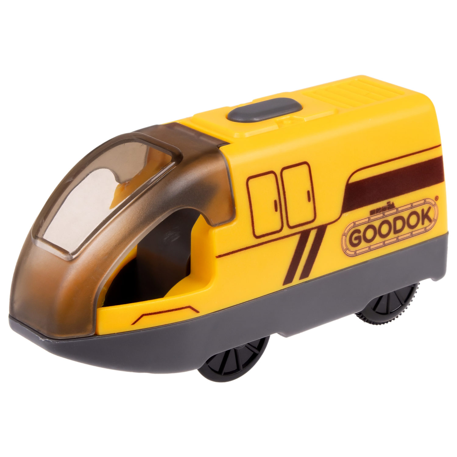 Электрический поезд 1TOY GOODOK «Пассажирский поезд», со звуком,  2 вагона, едет вперед и назад