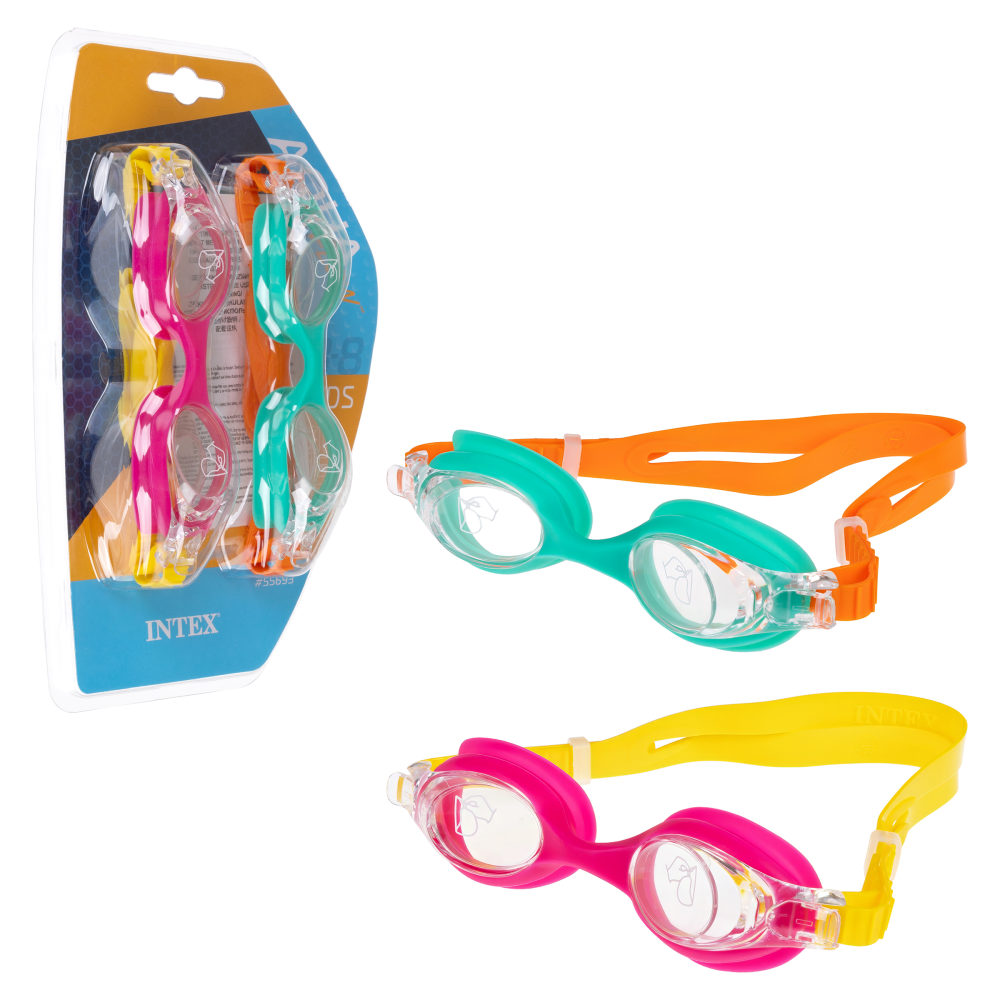 Очки для плавания детские Intex Интекс Про тим, набор, от 8 лет