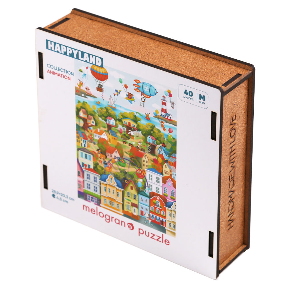 Деревянные пазлы Collection Animation Город счастья, 40 деталей, 21х26  см, 4+
