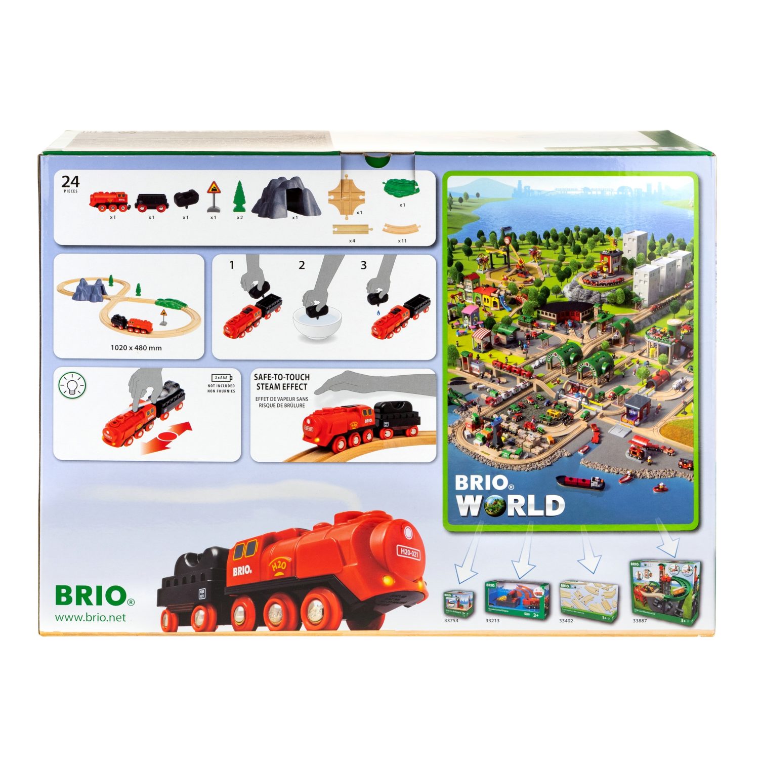 Деревянная железная дорога BRIO паровоз с функцией пара