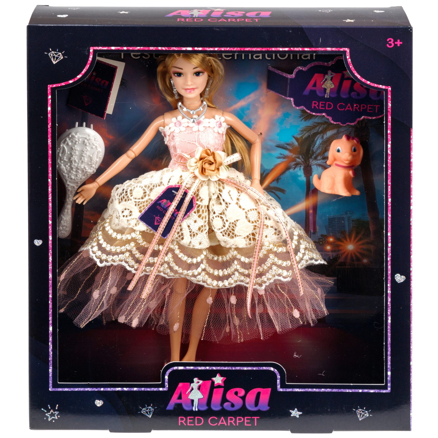 Кукла Alisa Red Carpet в пышном платье, с аксессурами и питомцем, 29 см