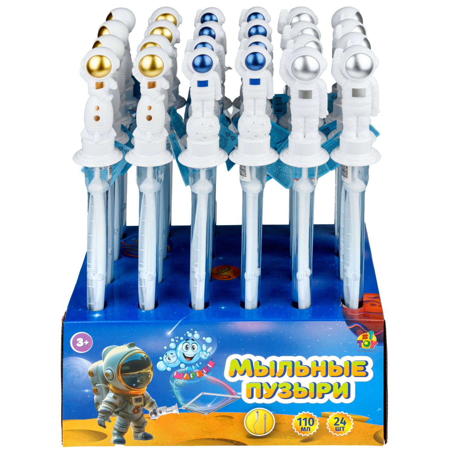 Мыльные пузыри 1TOY Мы-шарики! Космонавт, в ассортименте, 110 мл