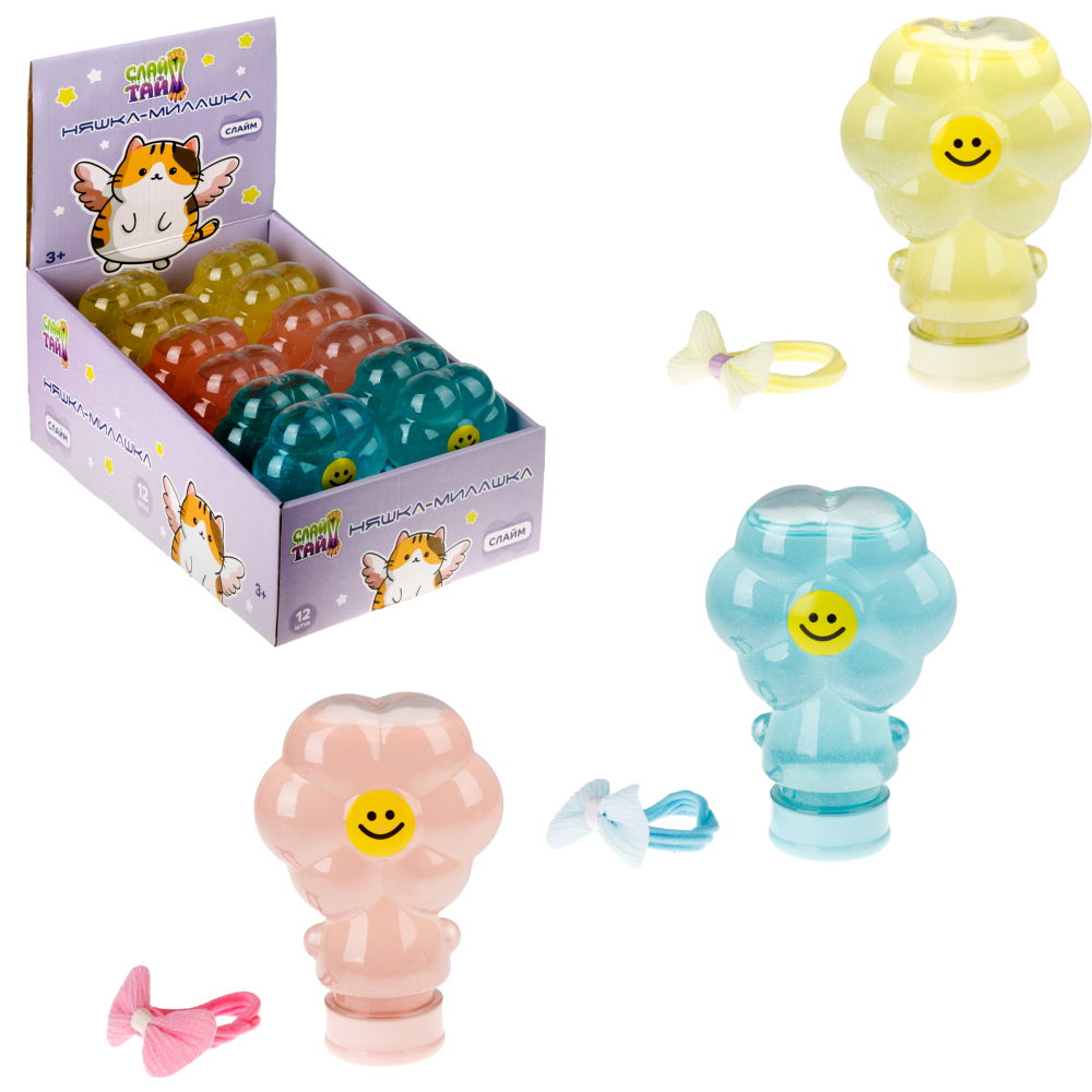 Антистресс-игрушка 1TOY  Слайм цветок в банке, 8,3х4,7х12,4 см