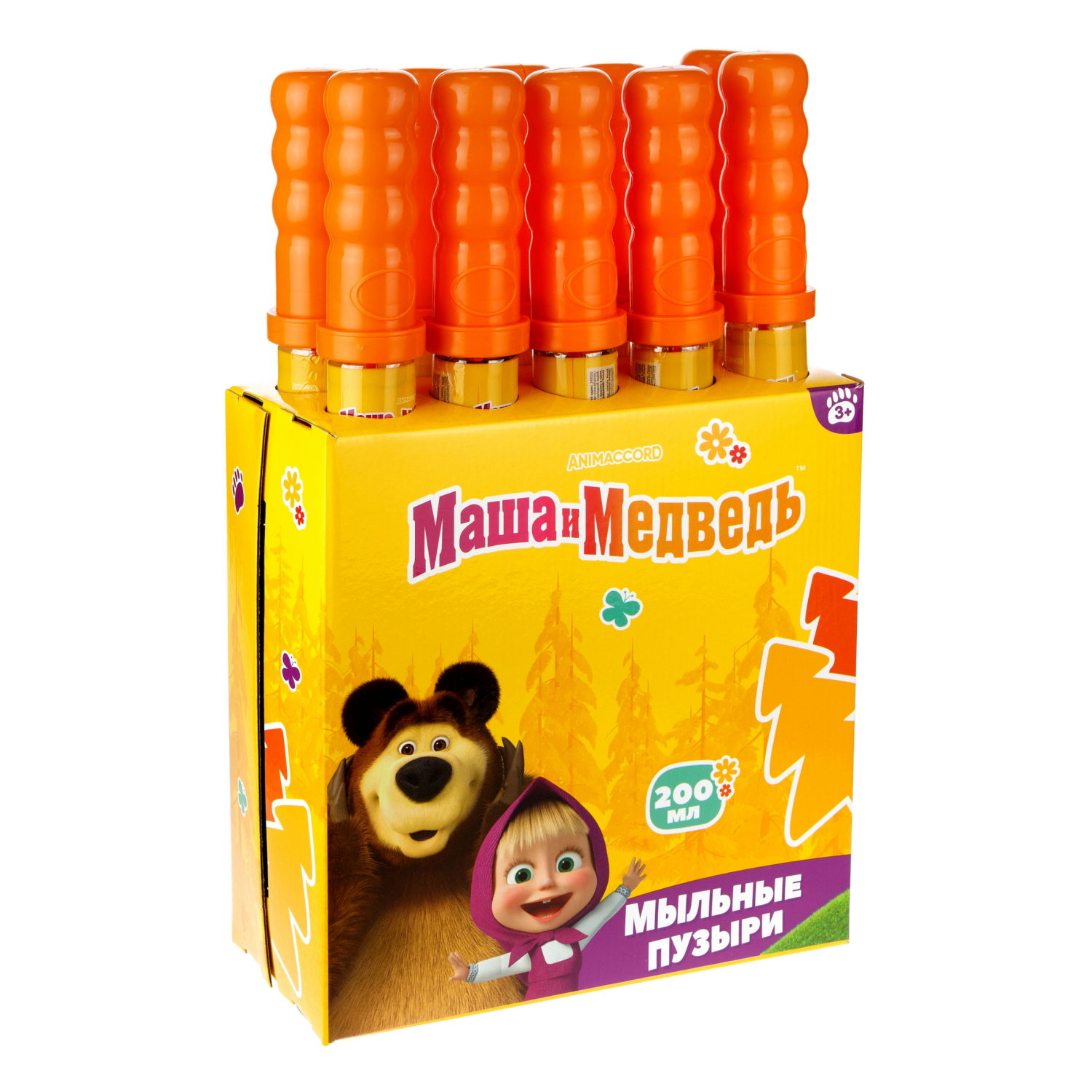 Мыльные пузыри 1TOY Маша и Медведь колба 200 мл