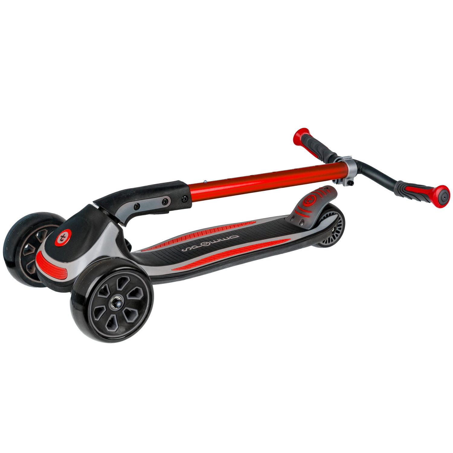 Самокат Top Gear, упр. накл., 3-х кол. PU 2*110/80 мм, складной, регулировка высоты руля, 63*30*102 см, TPR грипсы, черно-красный