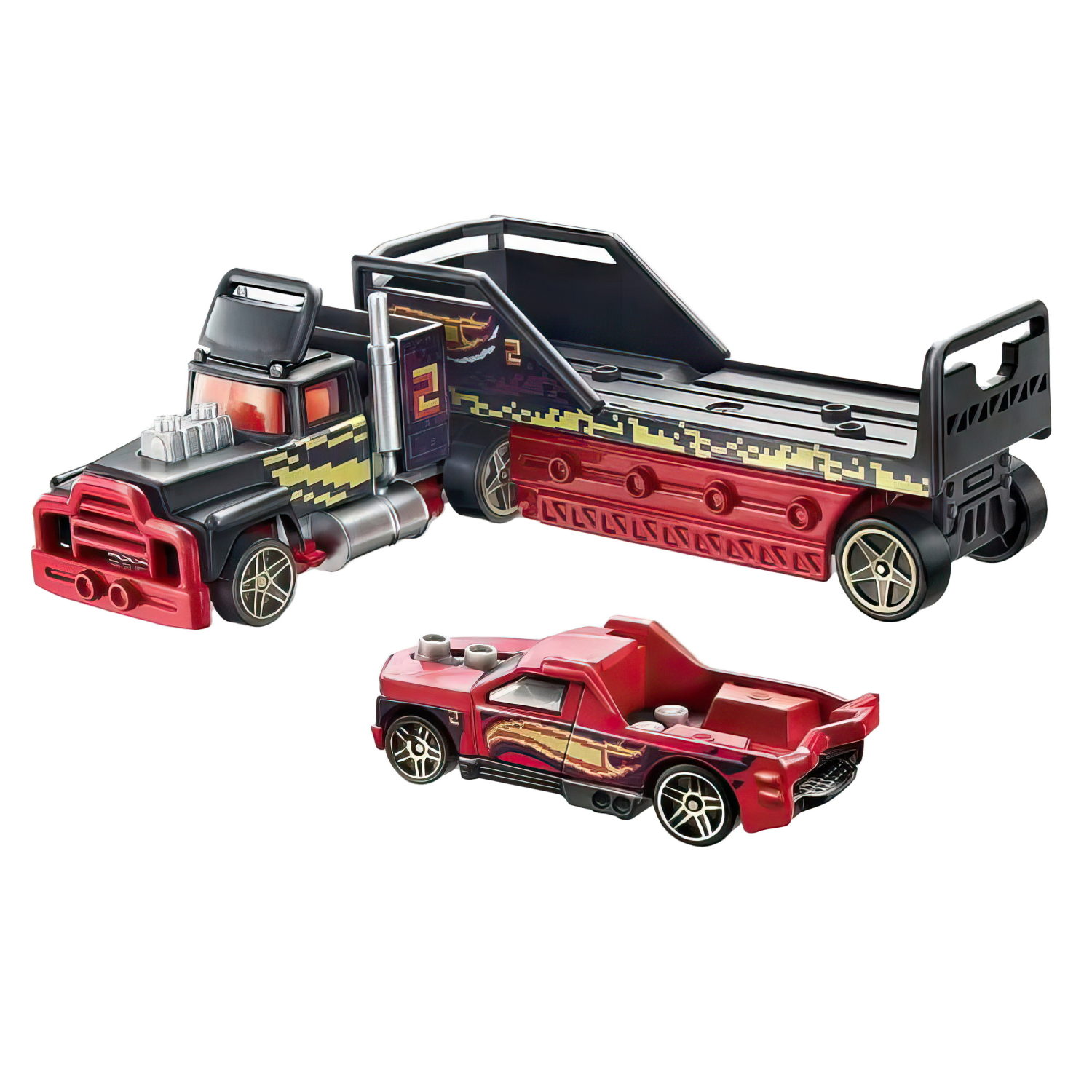 Hot wheels Набор игровой Супергрузовики со спортивными автомобилями "Crew Carrier"