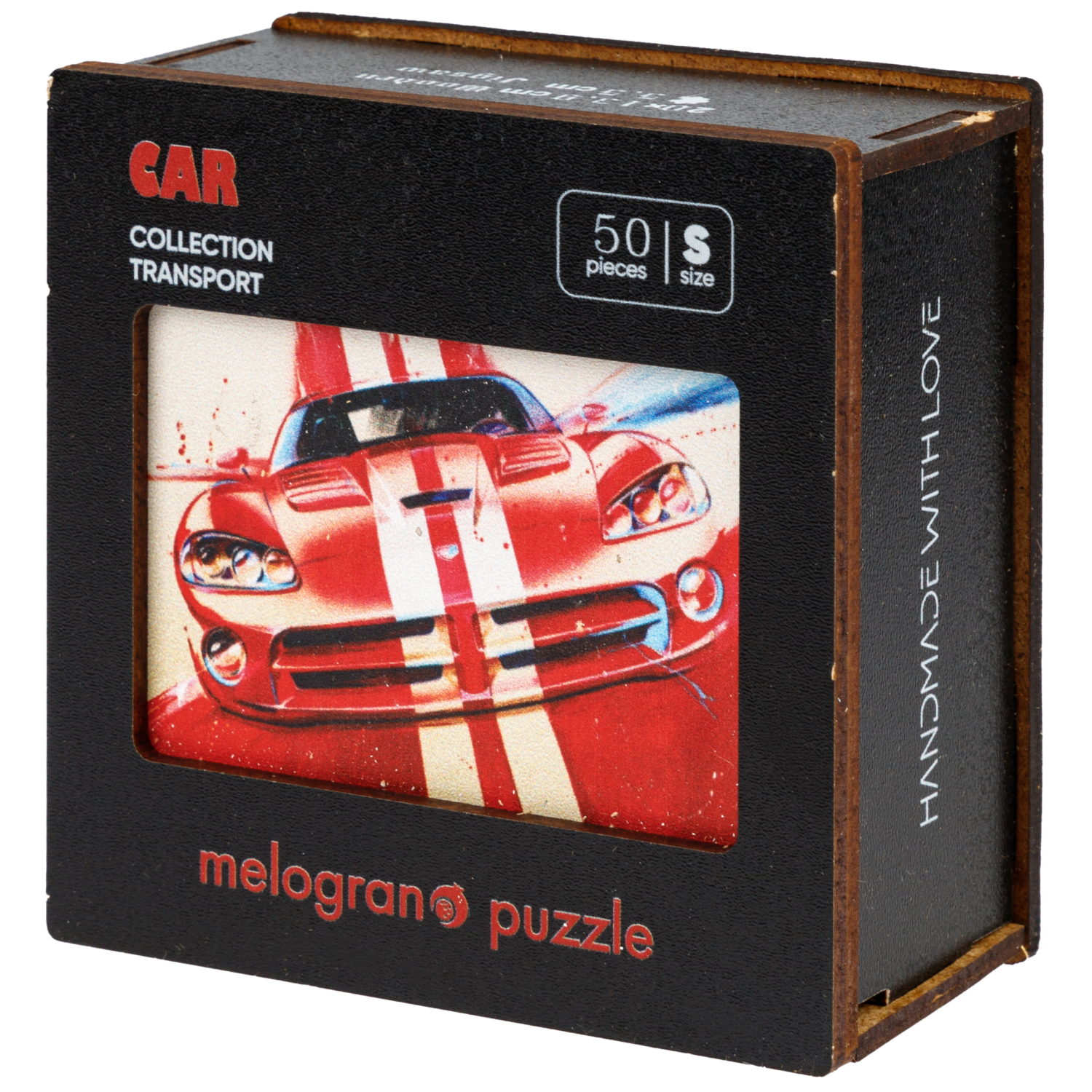 Деревянные пазлы CollectionTransport Спортивный авто красный, 50 деталей, 20х13,9 см