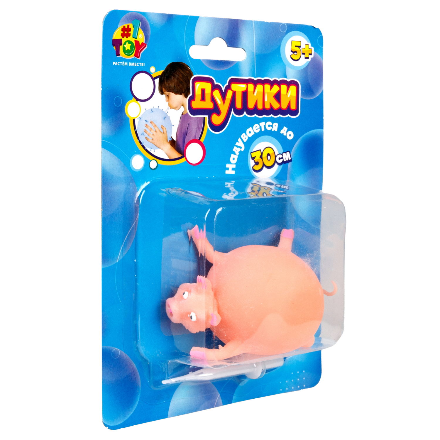 Игрушка ДУТИКИ 1TOY Животные, максимальный размер 30 см, свинья