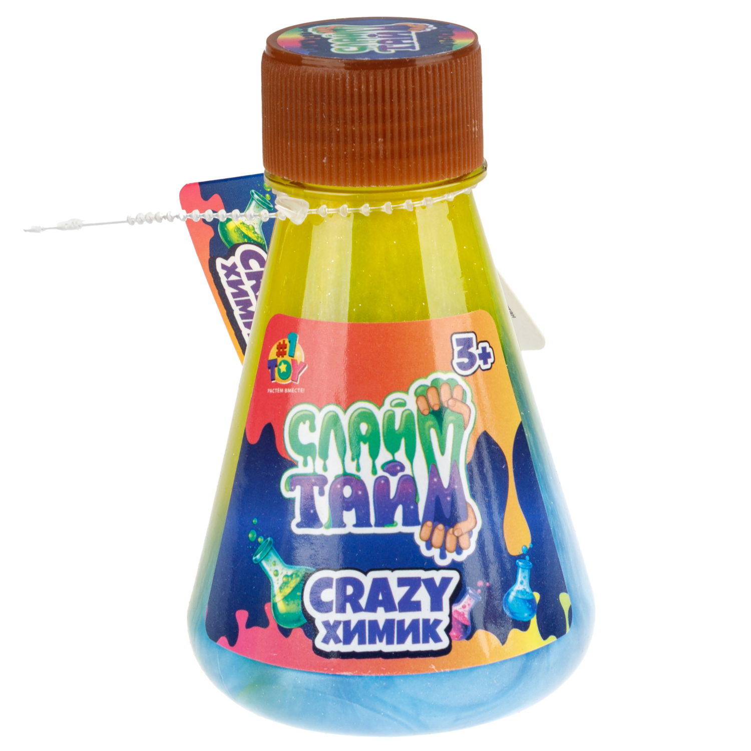 Слайм в банке 1TOY Химик, в ассортименте