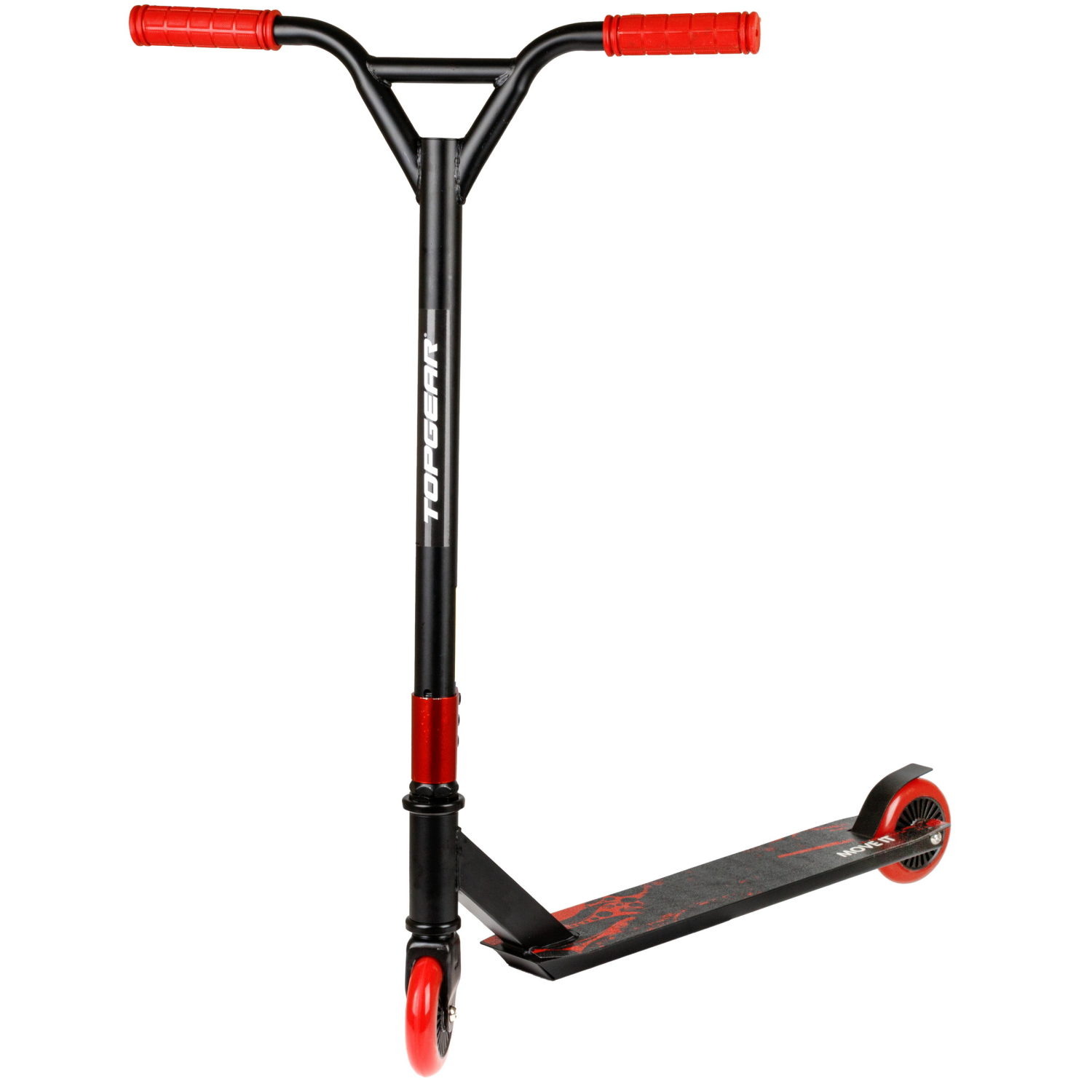 Самокат трюковый Topgear, 2-х кол. PU 2х100 мм, неопреновые грипсы, 48,5*83*64 см,, до 100 кг, черно-красный