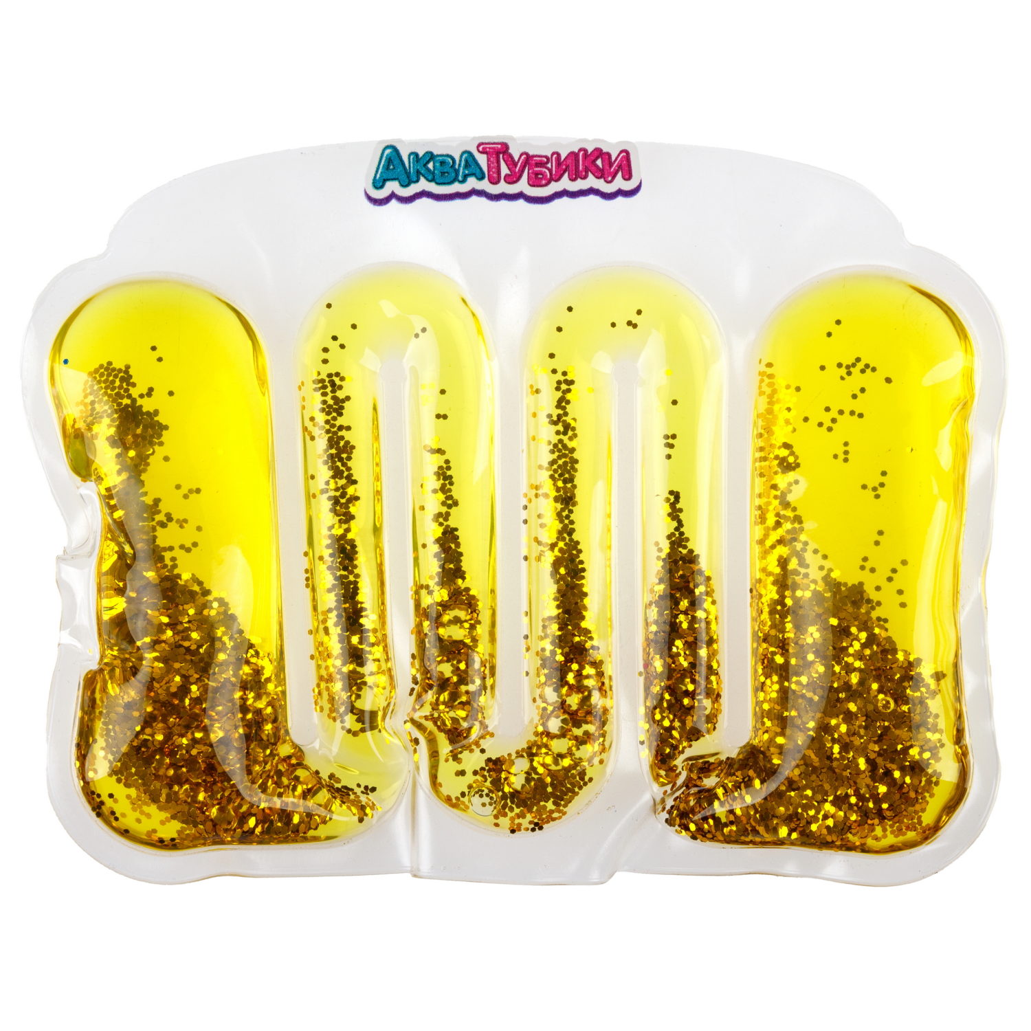 Акватубики переливайка 1TOY «Салют» скользун с водой внутри, антистресс для рук, жмякалка, 4 цвета в ассортименте