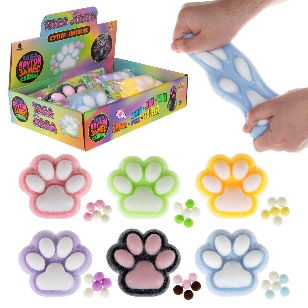 Таба лапа пушистая 1TOY Крутой замес, 11х4 см, в ассортименте