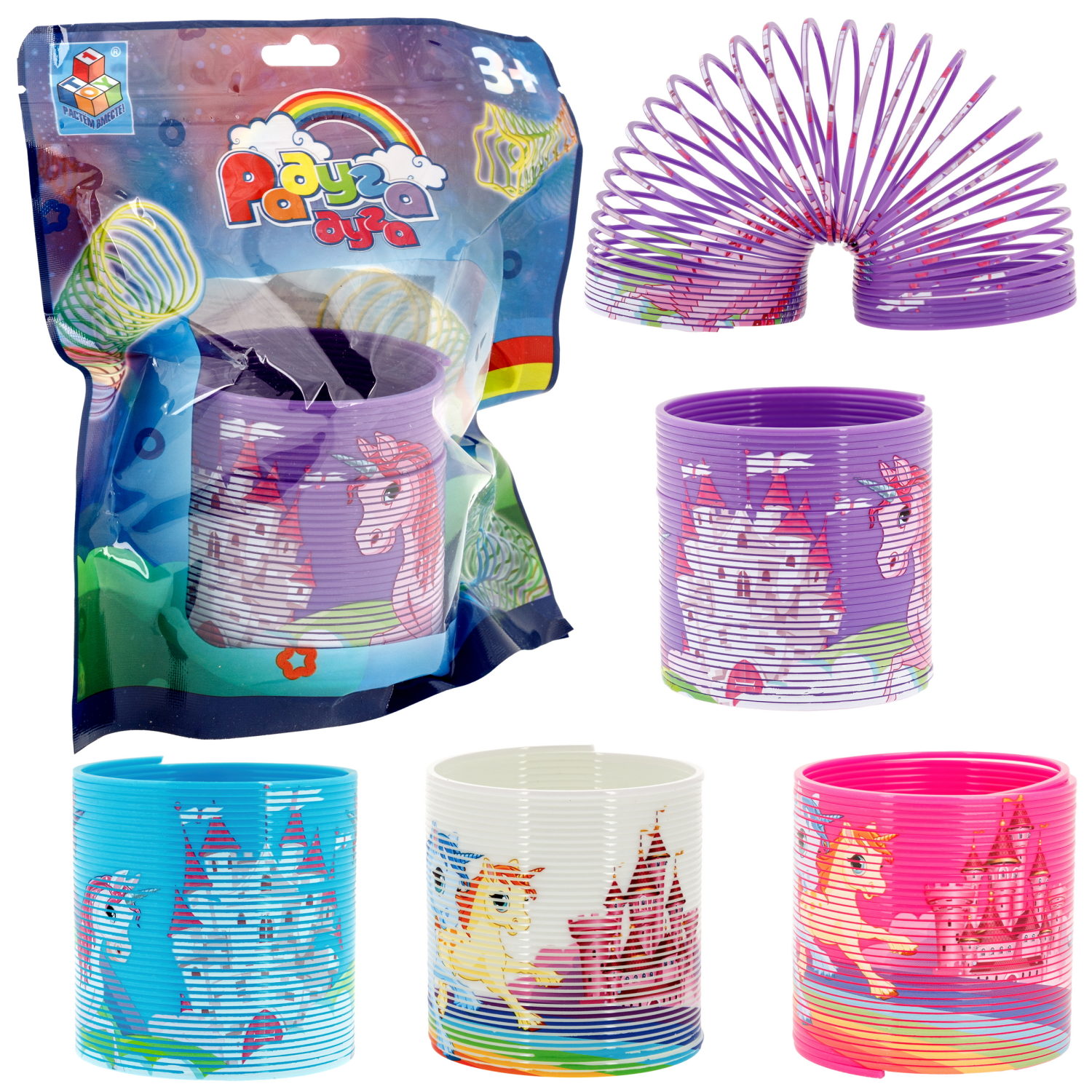 Пружинка радуга 1TOY «Радуга-дуга» Единороги, 6,3*6,5 см