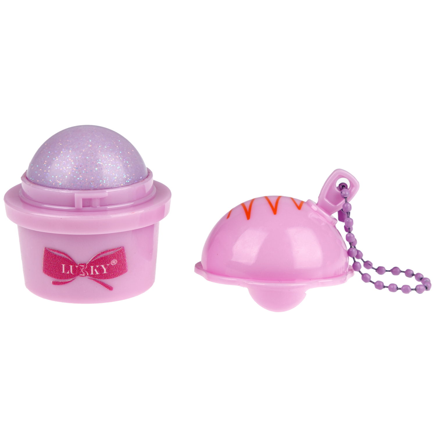 Бальзам для губ детский Lukky Dessert Smoothie, с блёстками, сиреневый, с ароматом ягодного десерта, 8 г, с цепочкой