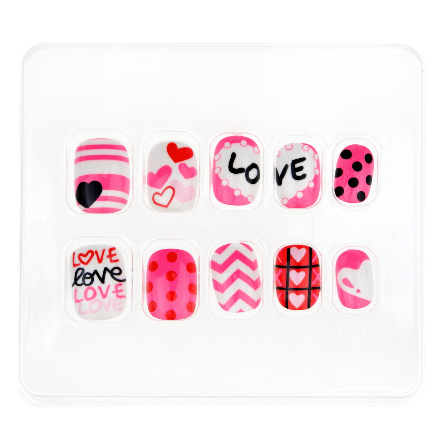 Lukky Нэйл-Арт наб. #24 Love Geometry 10 наклад.ногтей на клеевой основе,10-16 лет,кор.