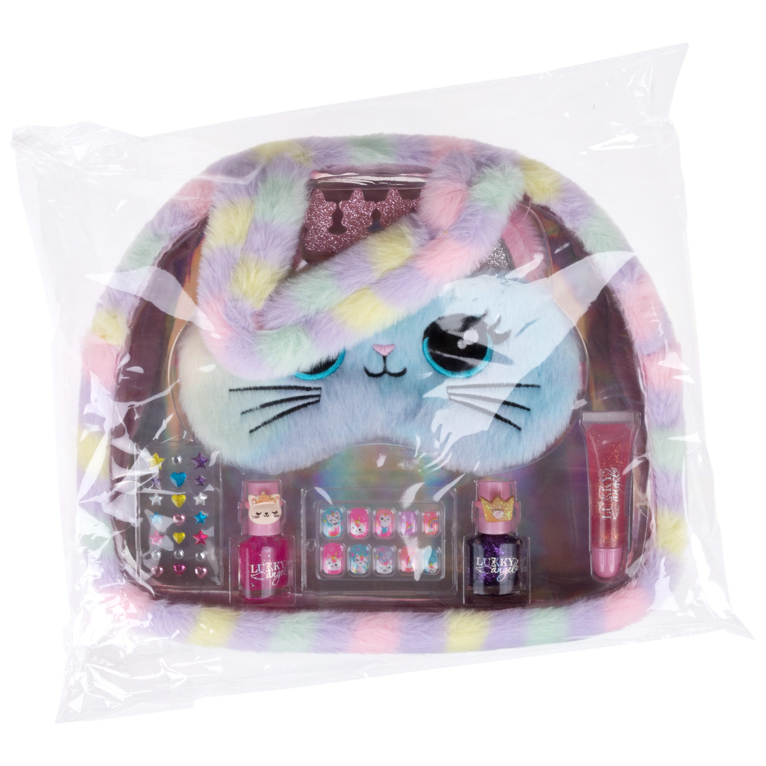 Набор детской декоративной косметики Lukky Angel Sweety Kitty для макияжа век, губ, лица, маникюра и педикюра