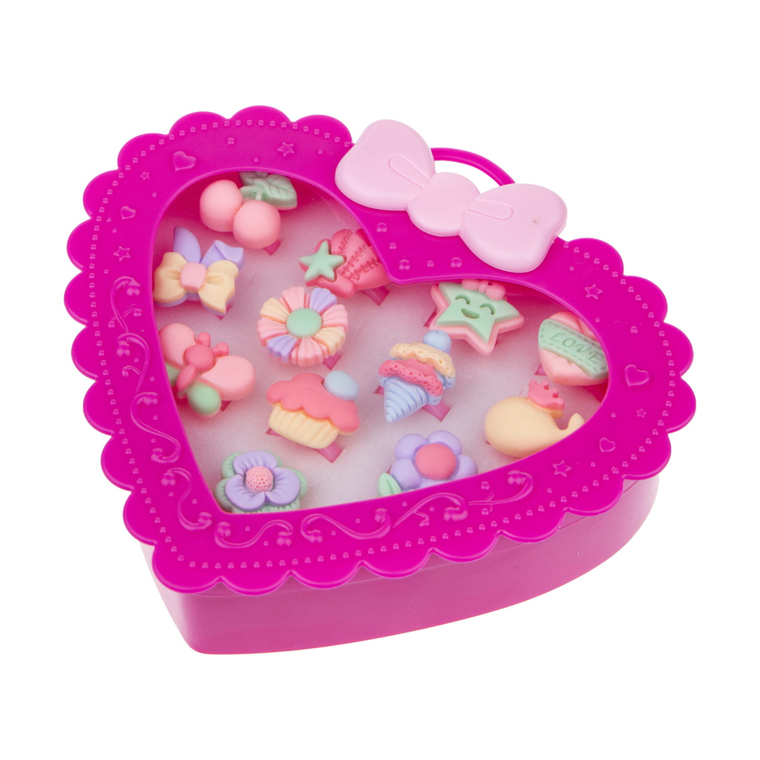 Набор колец для девочки 1TOY Sweet heart Bijou, регулируемых, 12 колец 