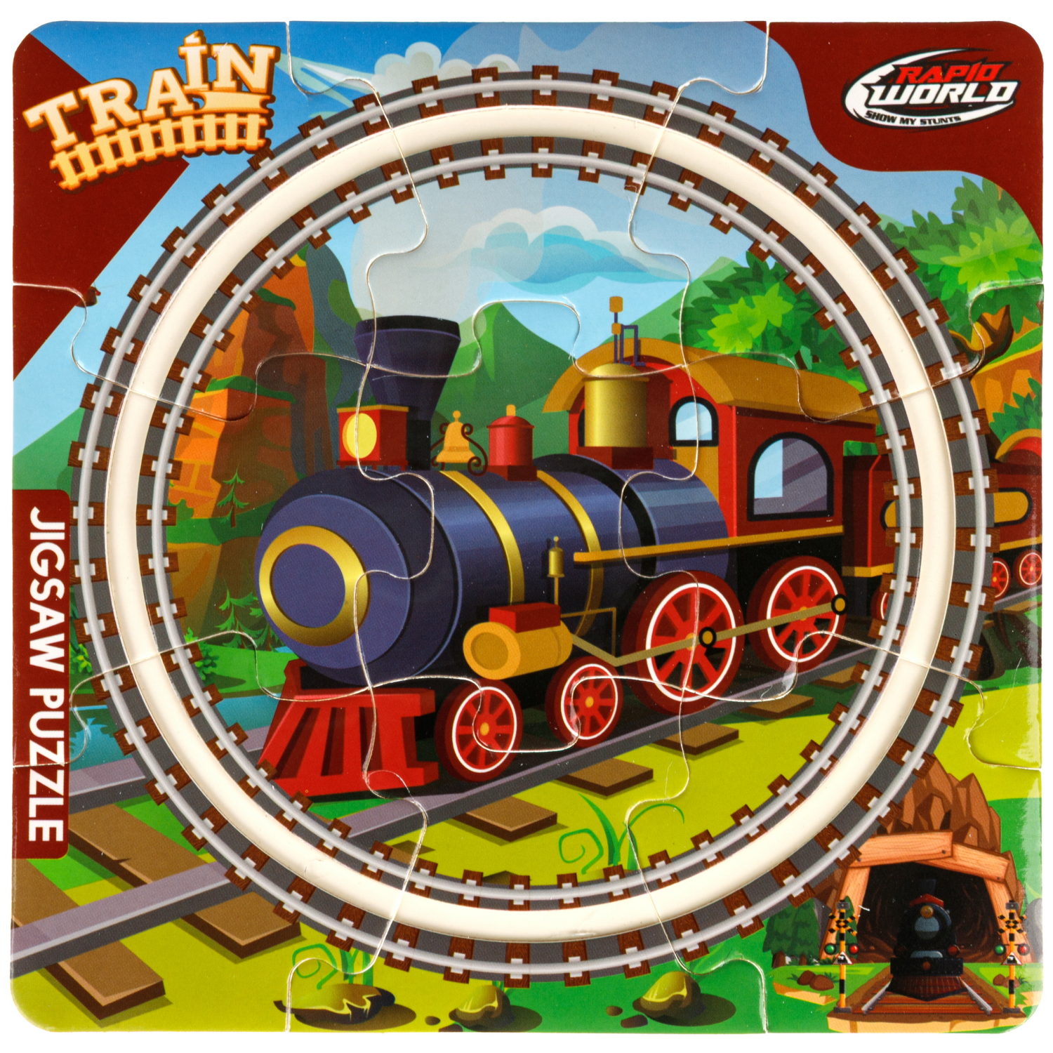 1toy игровой набор пазл-трек "Паровоз" с поездом, 2 вида, 10 деталей