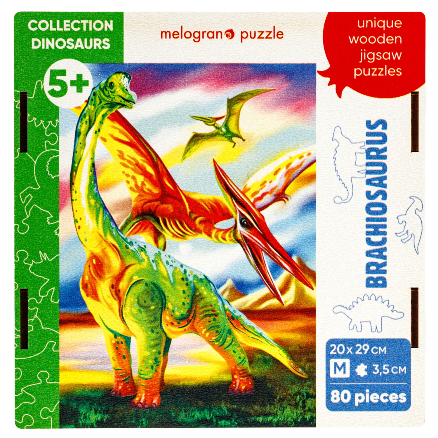 Пазлы Collection Dinosaurs  Брахиозавр, 80 деталей