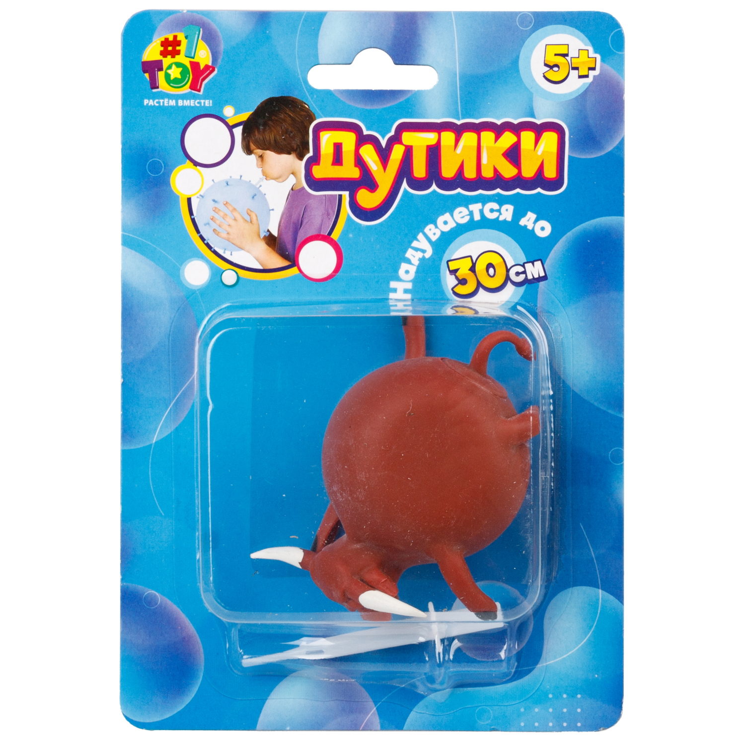Игрушка ДУТИКИ 1TOY Животные, максимальный размер 30 см, бык