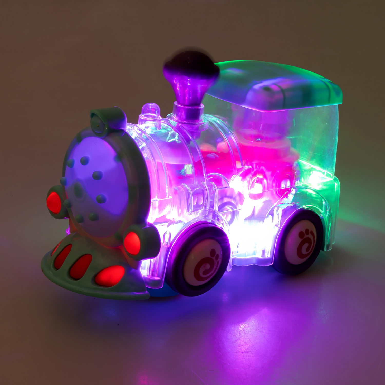 Игрушка прозрачная с шестеренками 1TOY Движок «Локомитив», со светом и звуком, 1 шт.