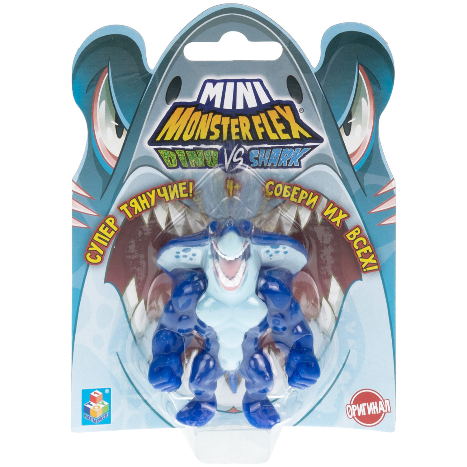 1TOY MONSTER FLEX MINI DINO и SHARK, тянущиеся фигурки, 10 видов в ассортименте