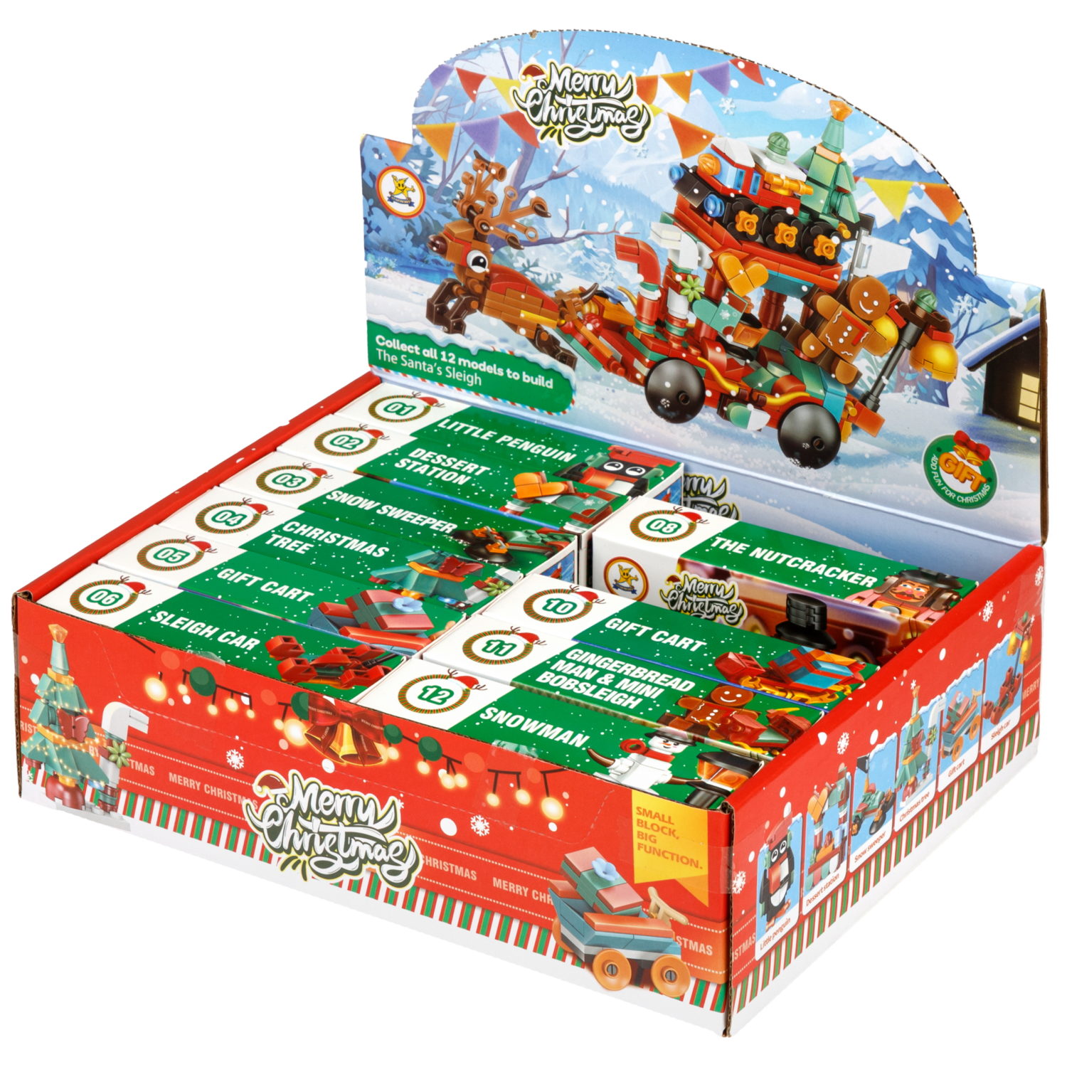 Конструктор 1TOY Blockformers "Рождество" 12 видов,  от 22 до 46 деталей