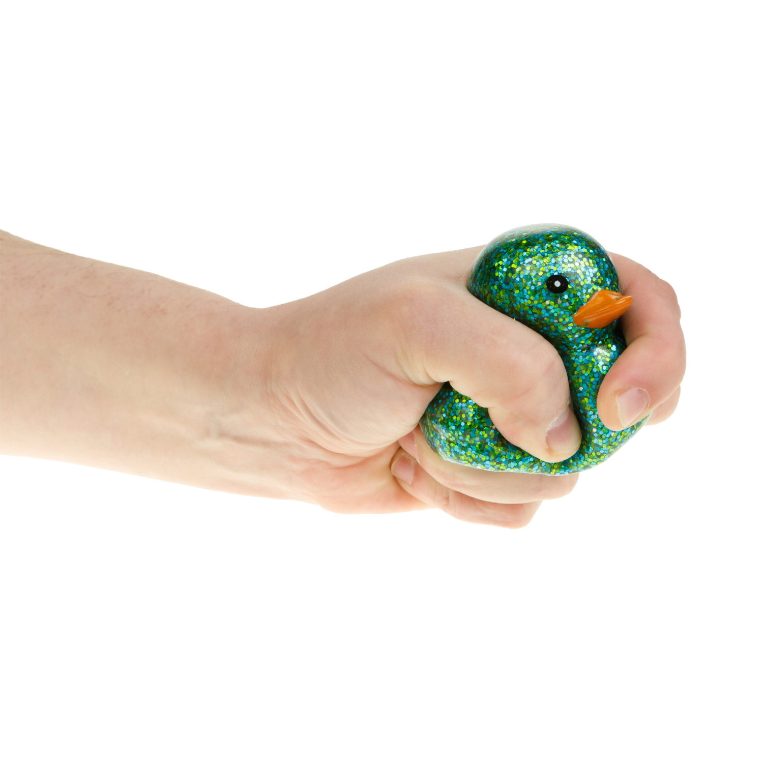 1toy Жмяка-антистресс "Уточка" с блёстками 8х7,2х6,5 см, 6 видов в асс., 12 шт. в д/б