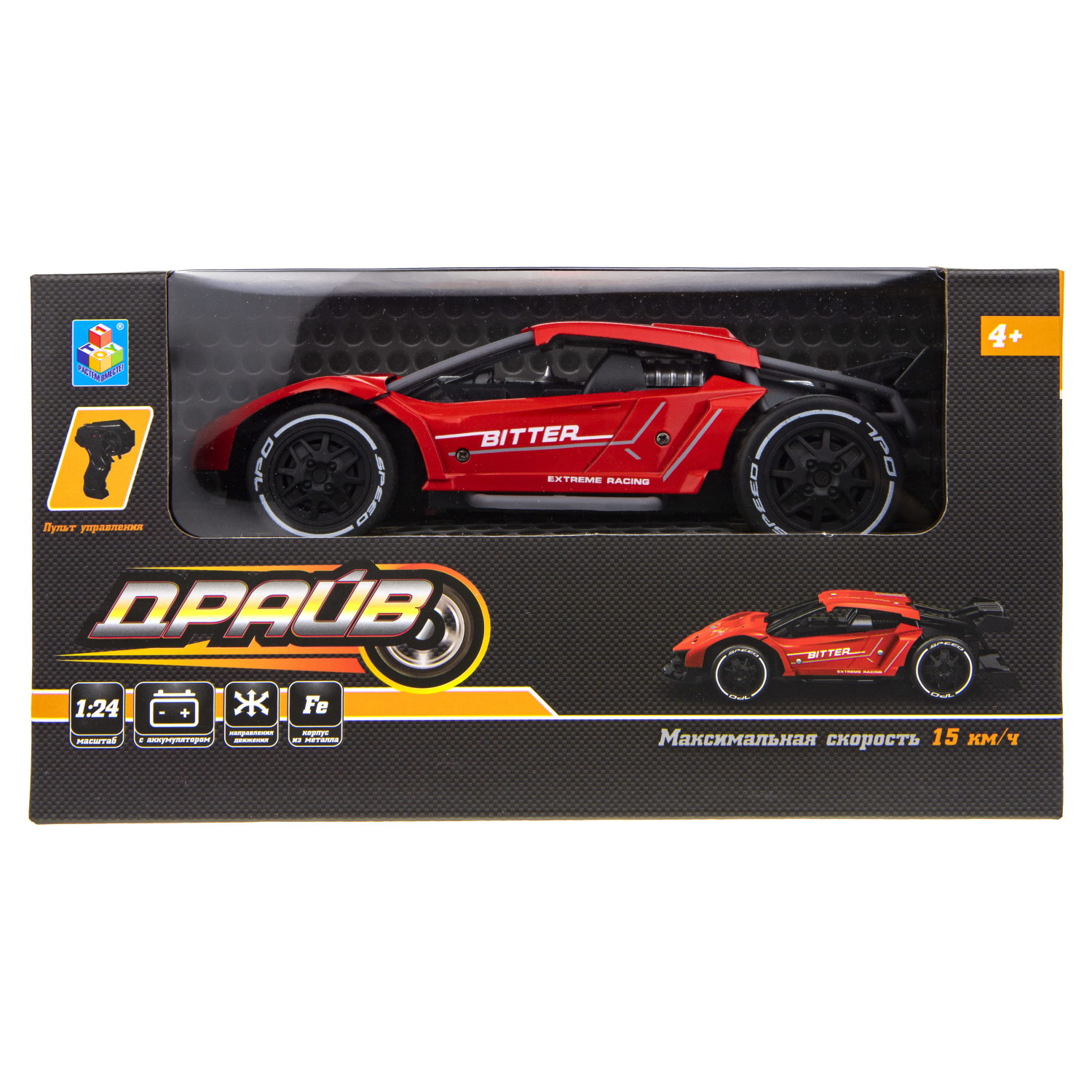 Машинка на пульте управления 1TOY Драйв спортивная, гоночная, спорткар на радиоуправлении