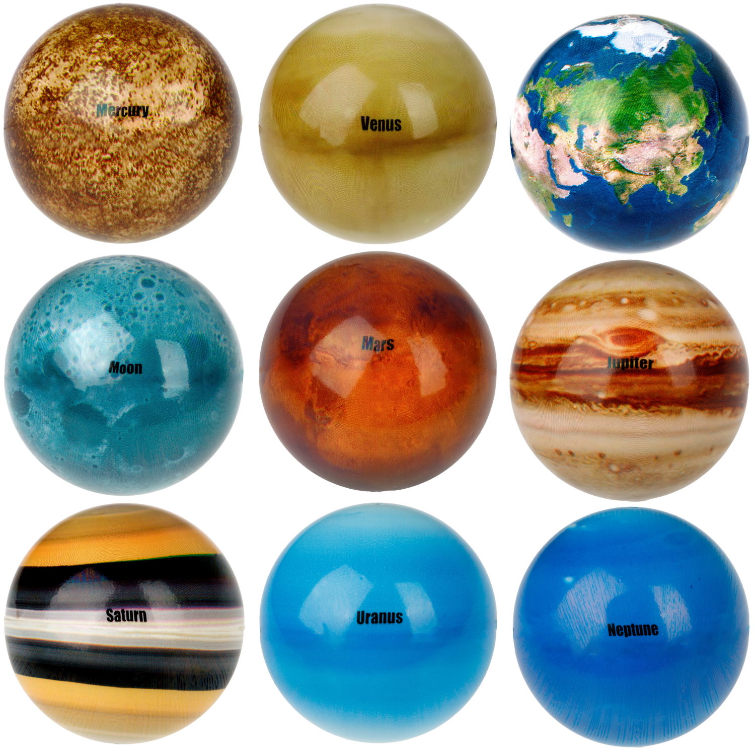 Мяч 1TOY Крутой замес Moon Ball планеты, 6 см, 4 цвета в ассортименте