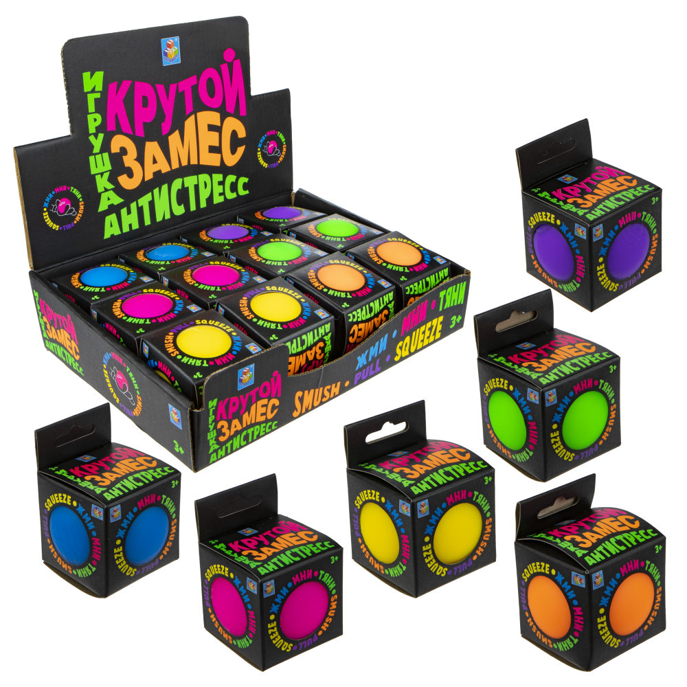 Крутой замес 1TOY, шар, 6см, 6 цветов, 12 шт в д/б