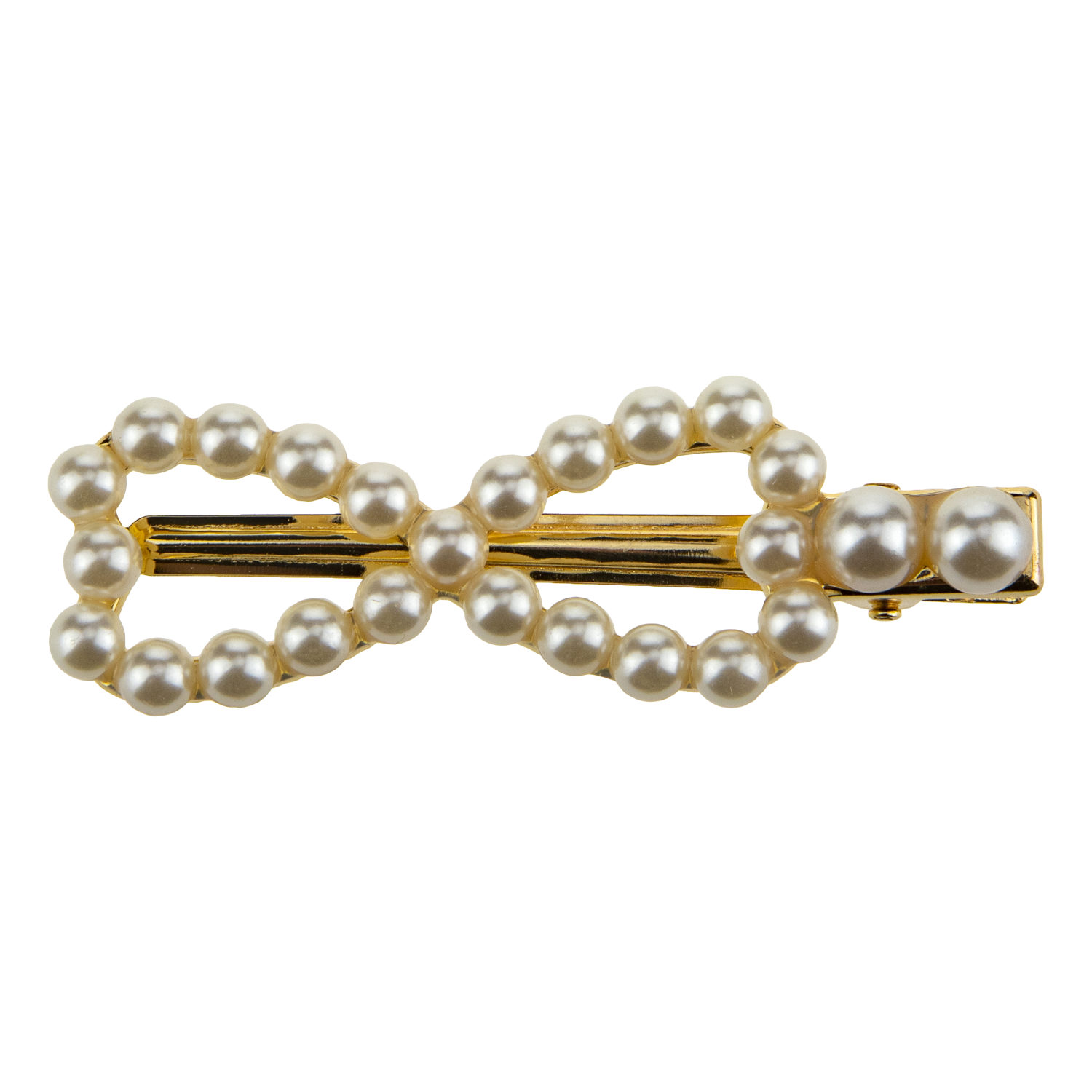 Заколка для волос Lukky Fashion Бантик с жемчужинами, детская, для девочки, зажим