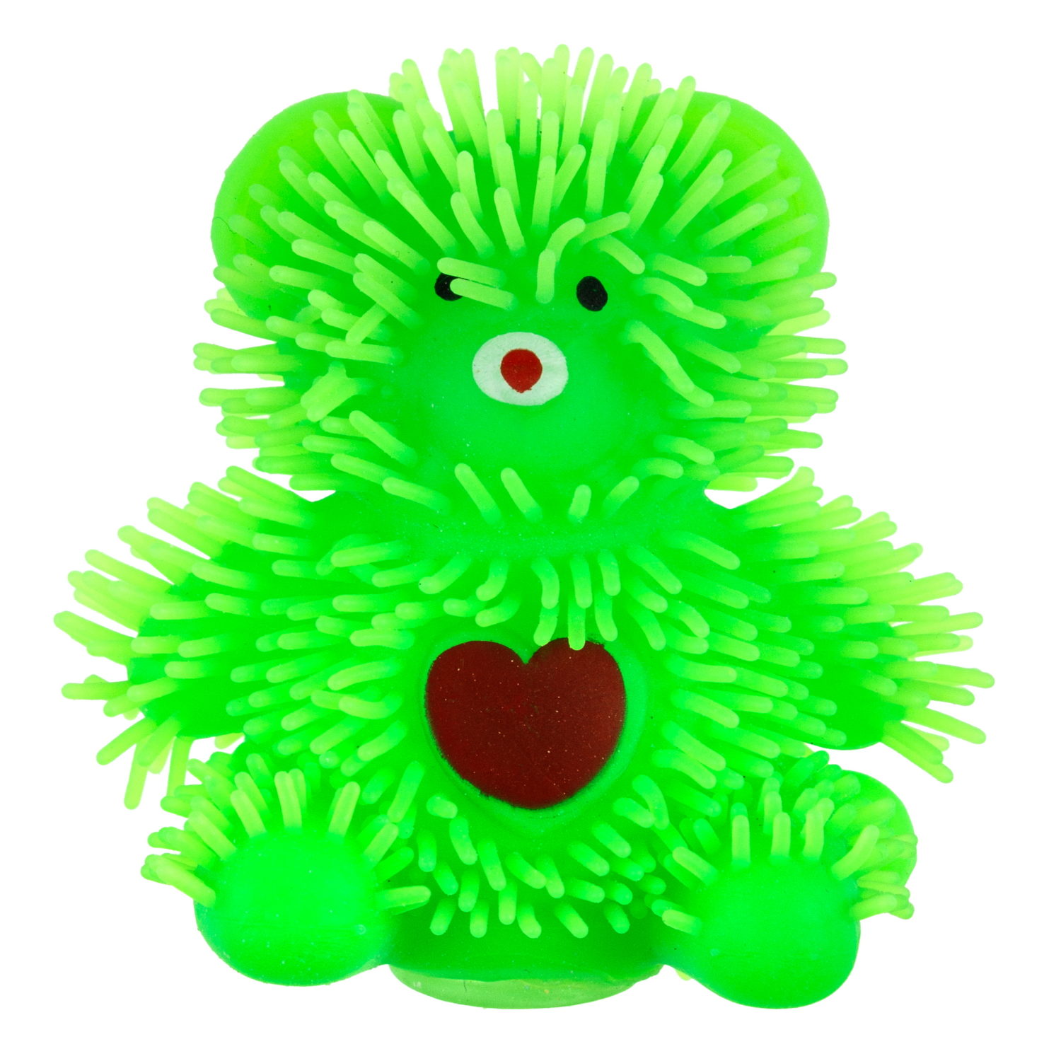 Игрушка-антистресс для рук 1toy Йо-Ёжики, зелёный "Медвежонок" 8 см, со светом