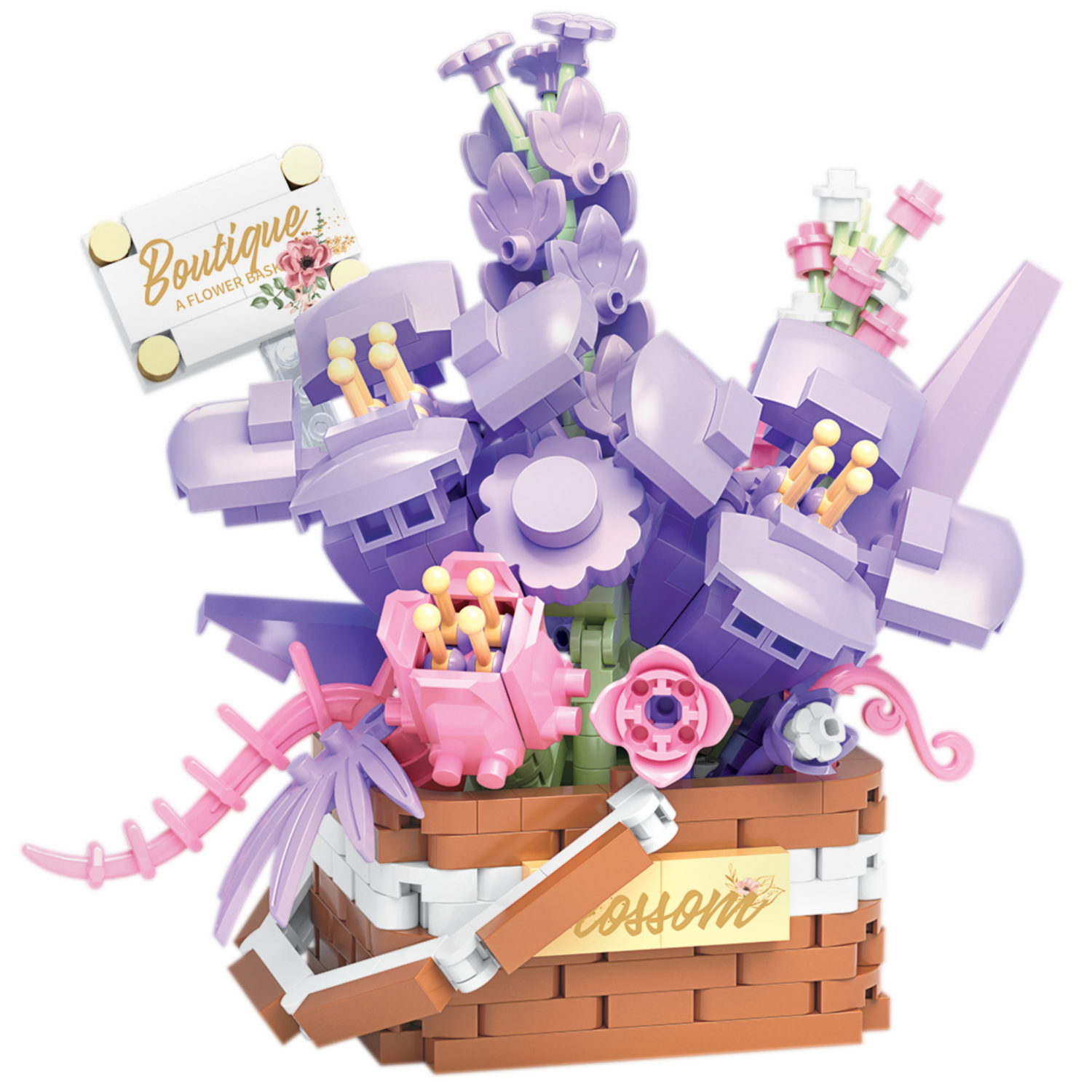 Конструктор 1TOY Blockformers Цветочная коллекция "Корзина с фрезиями", 515 деталей